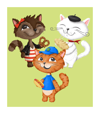 Tom, Trixie and Camille, the Cats