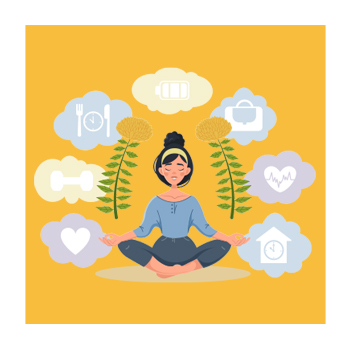 Illustration of person meditating