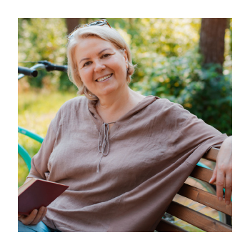 Woman sitting on a bench
