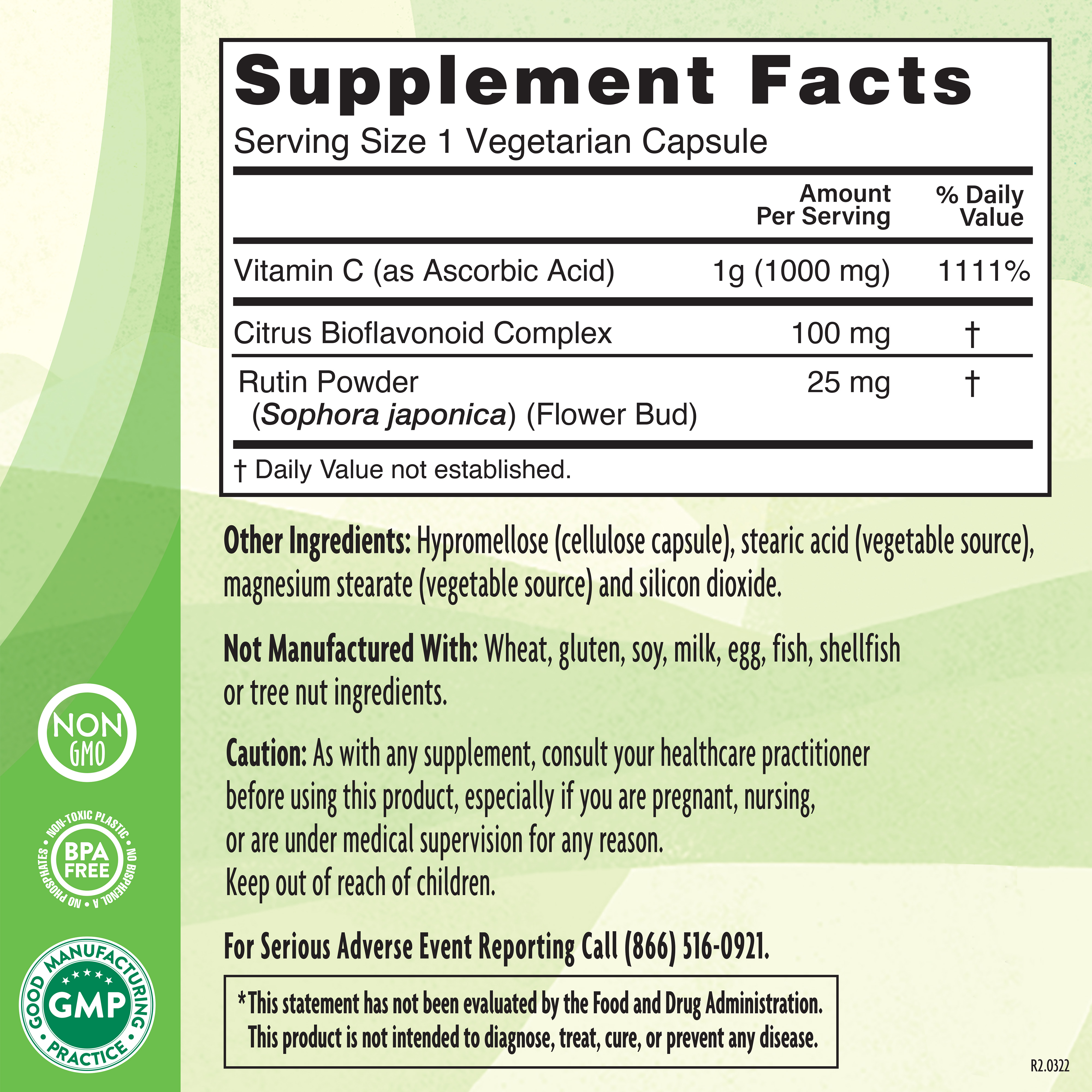 C 1000 Caps 365 Cap Supplement Facts