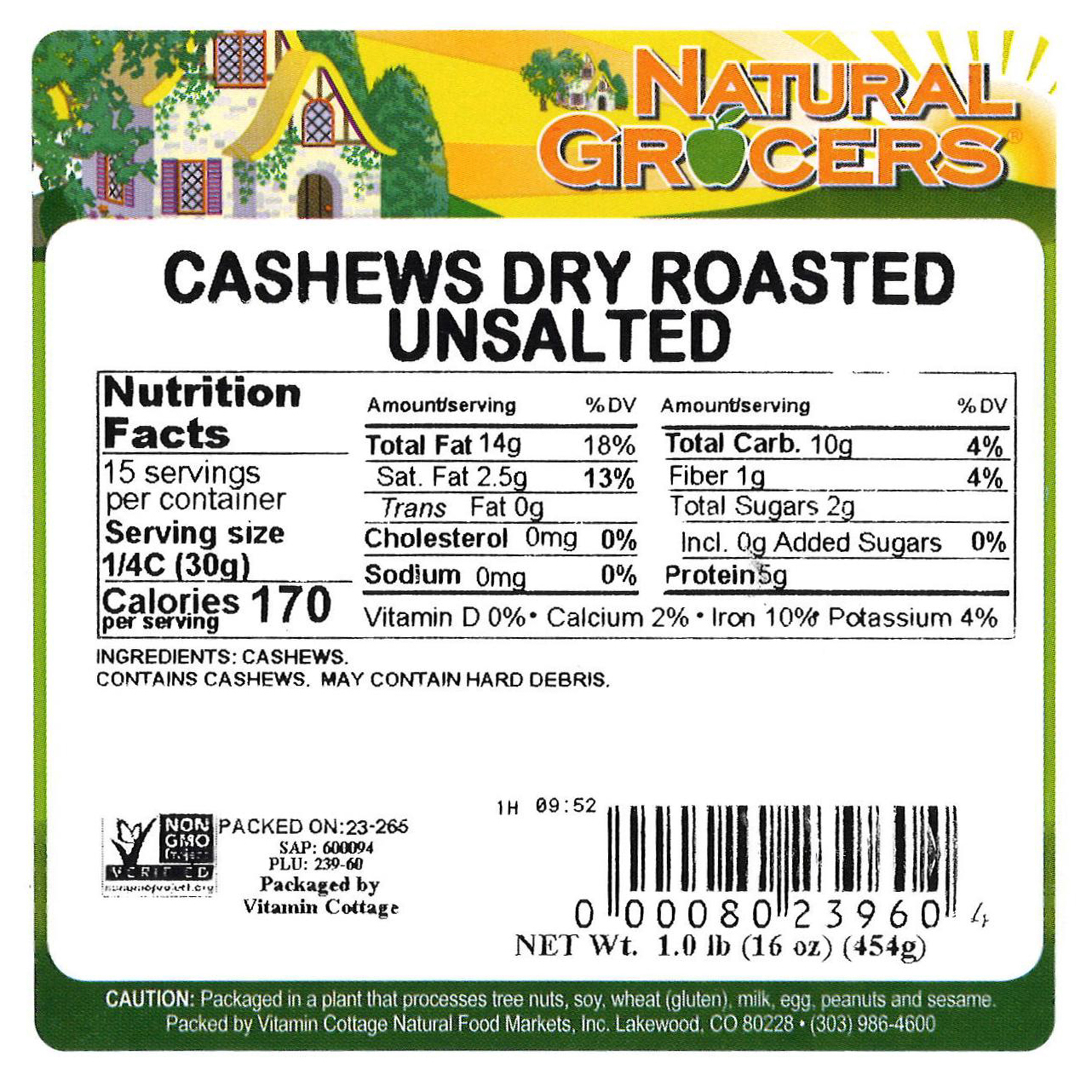 Cashews Dry R-ns Non-gmo 1 Lb