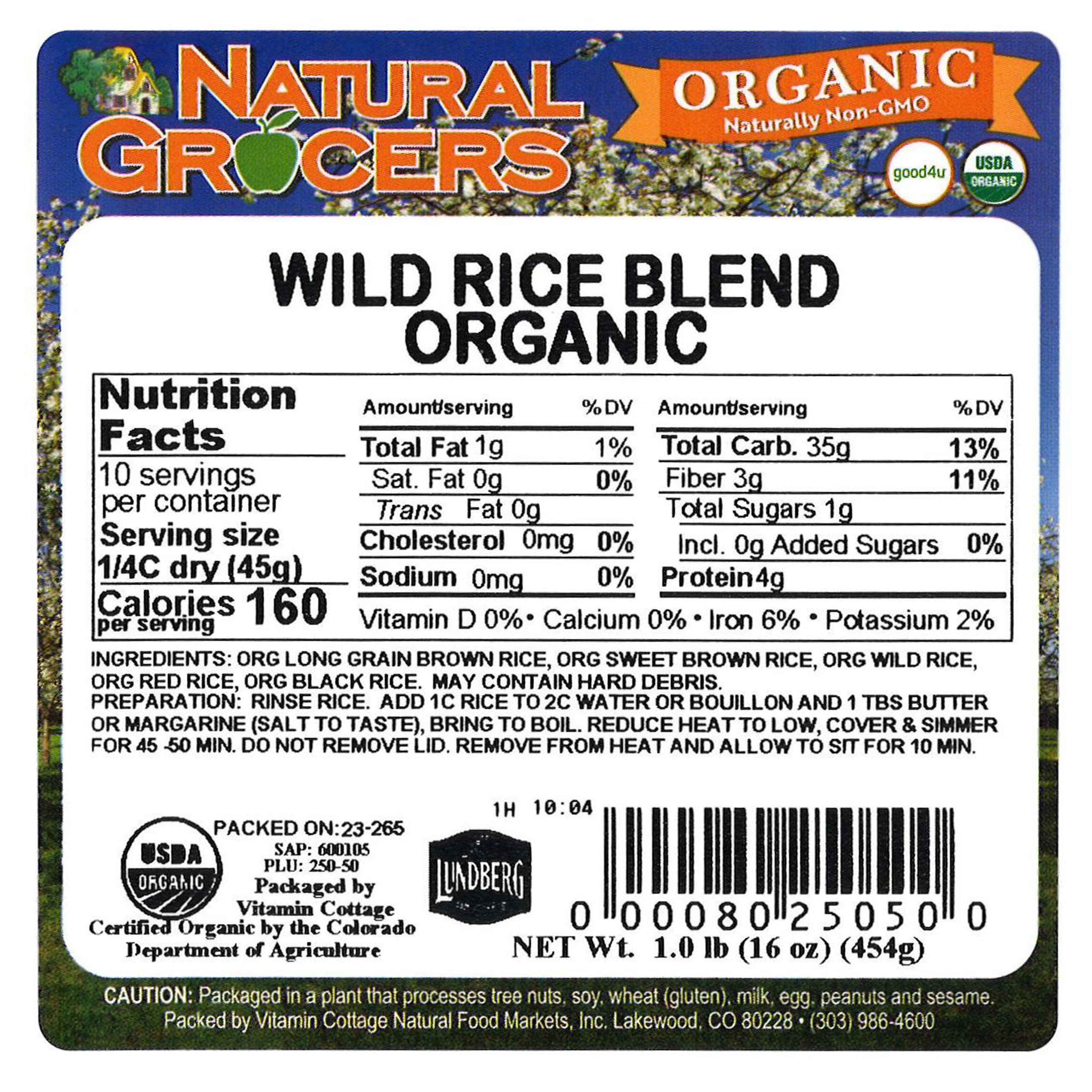 Rice Wild Blend Org 1 Lb
