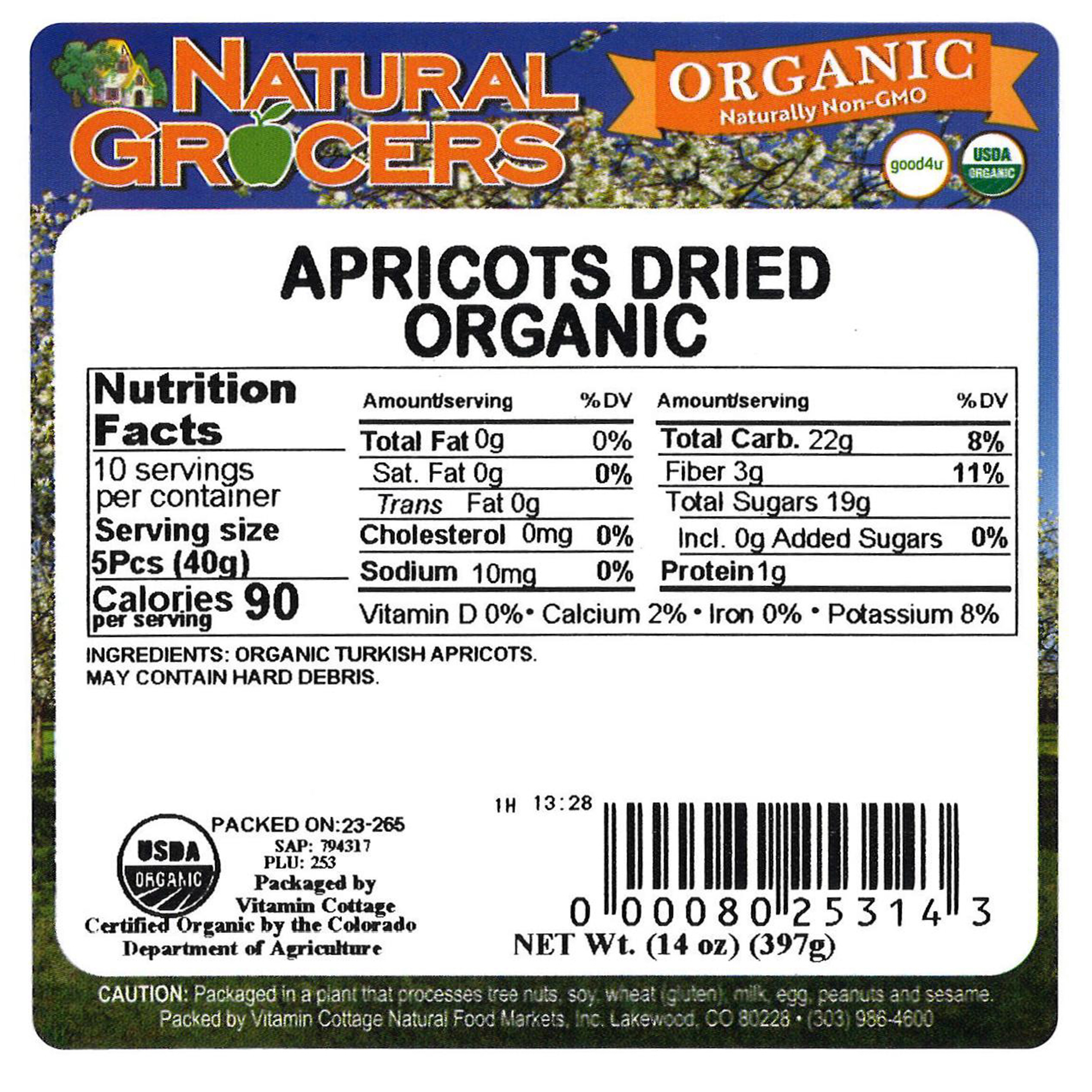 Apricots Dried Organic 14 Oz