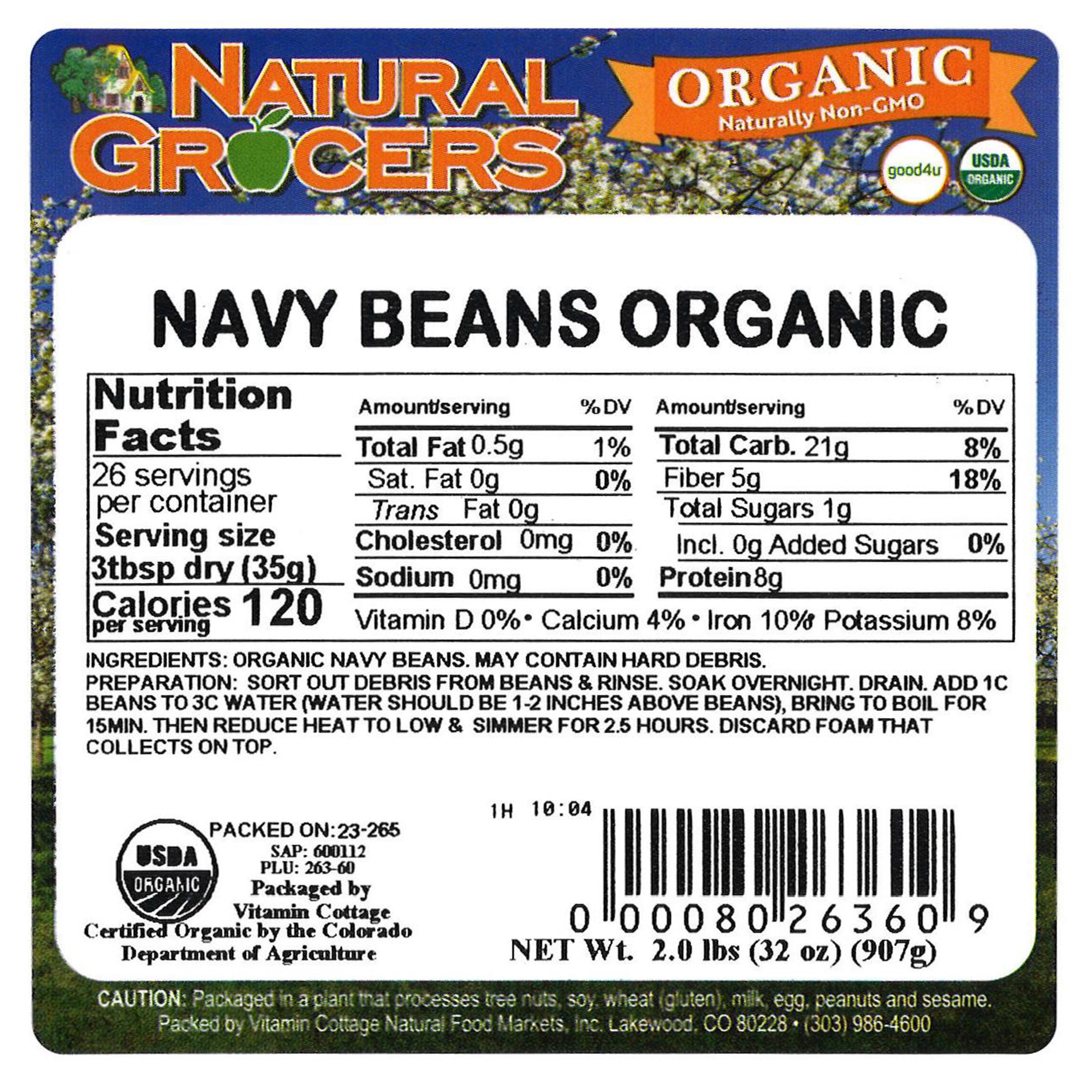 Beans Navy Org 2 Lb
