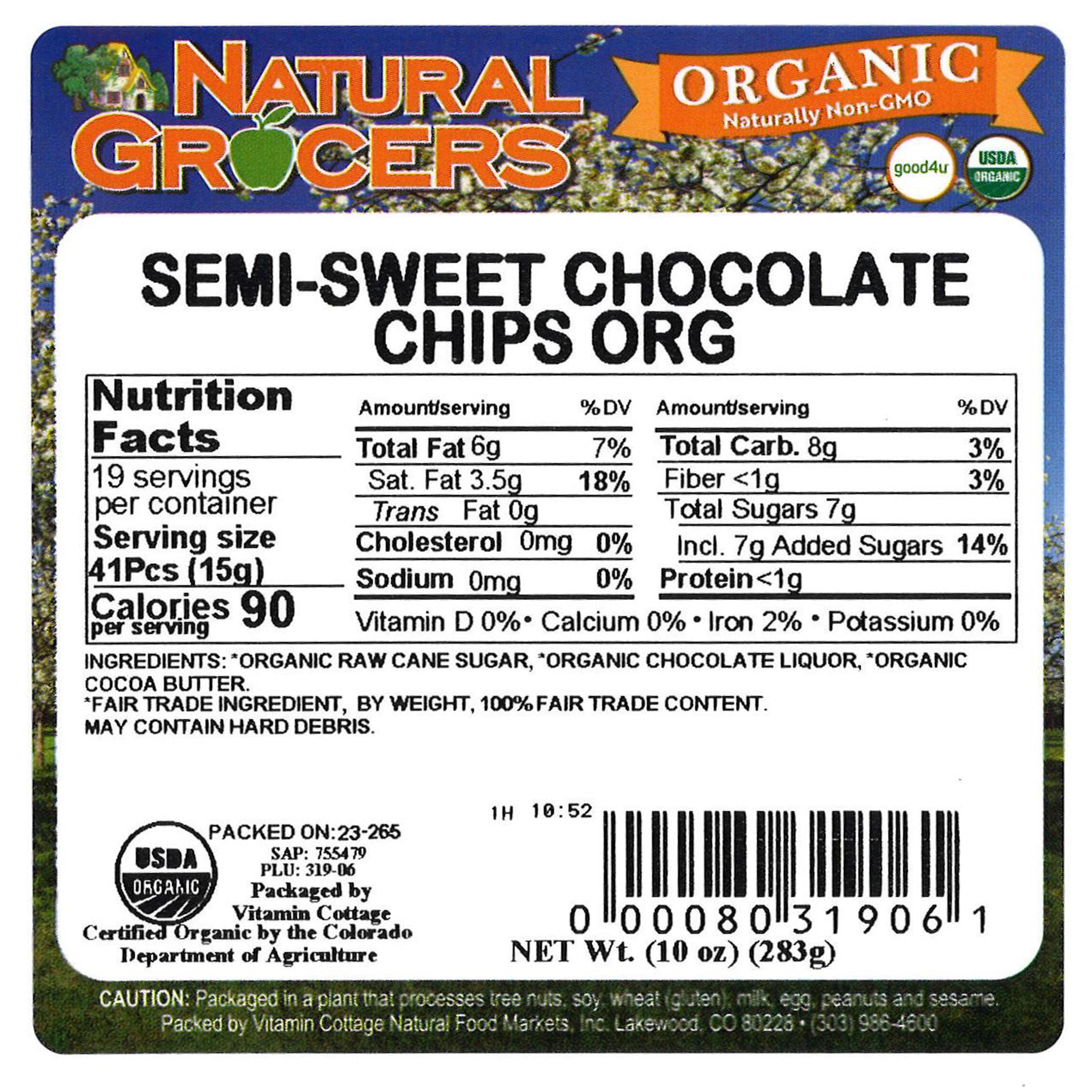 Chips Choc Smswt Og Fairtrade 10 Oz