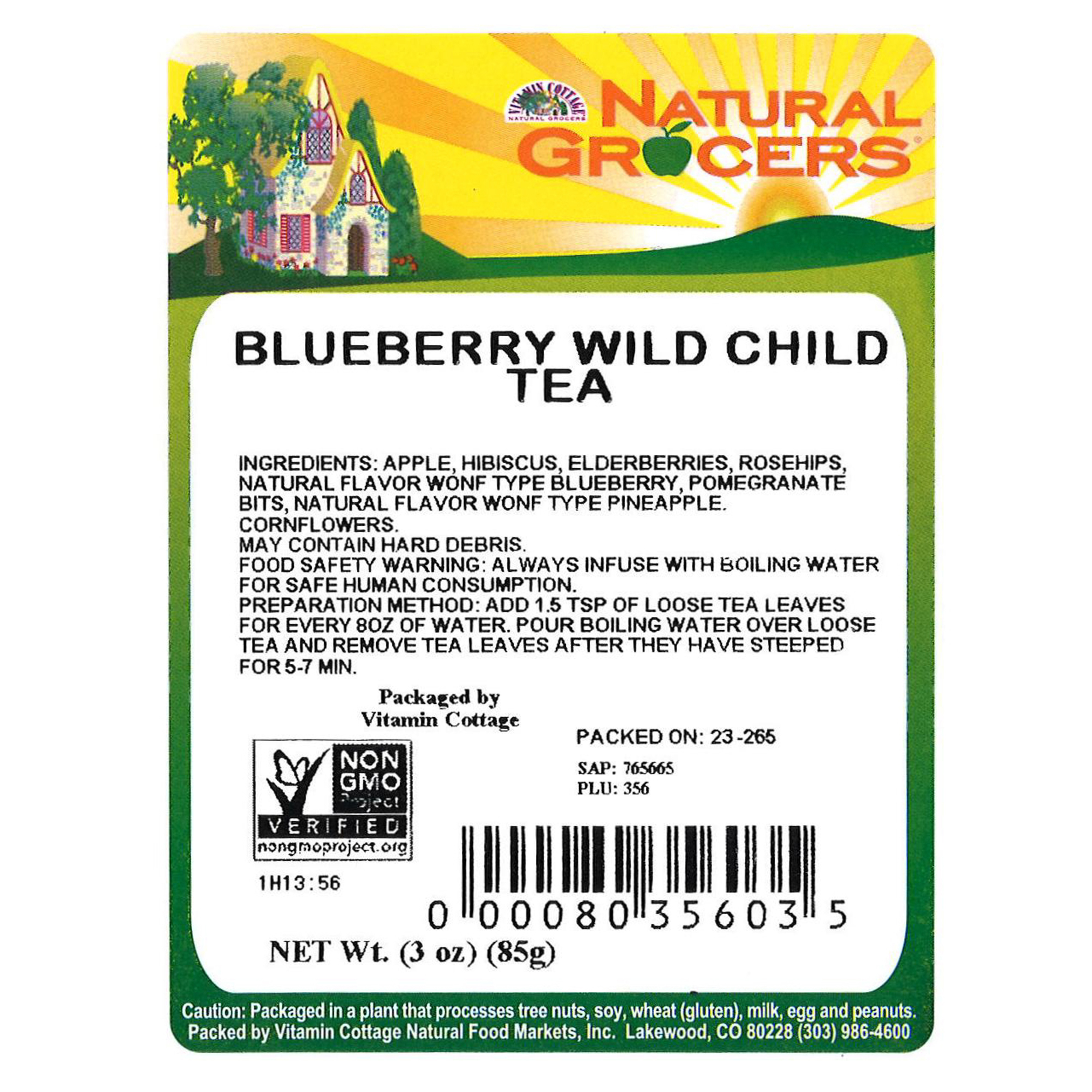 Tea Bluebry Wild Child Non-gmo 3 Oz