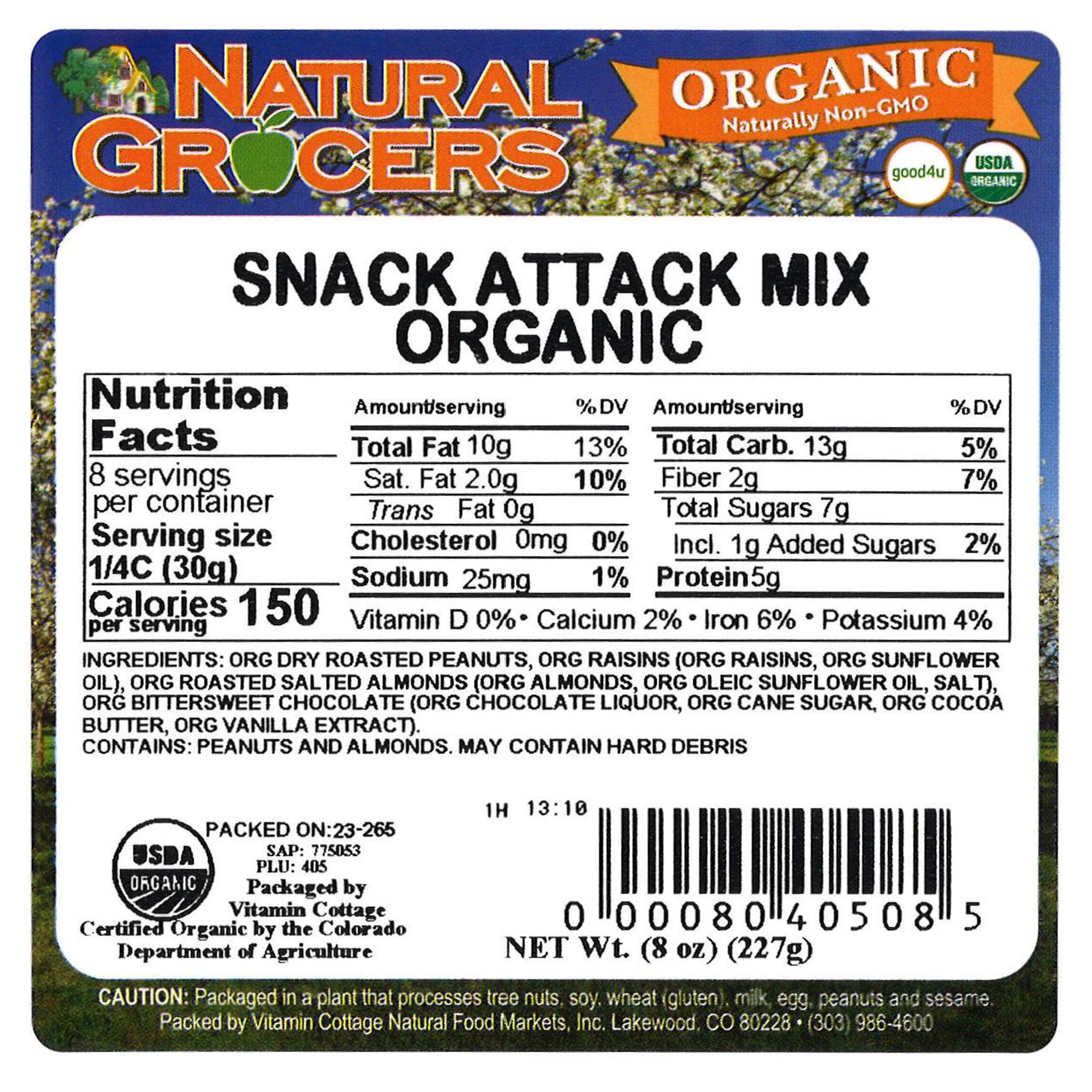 Mix Snack Attack Org 8 Oz