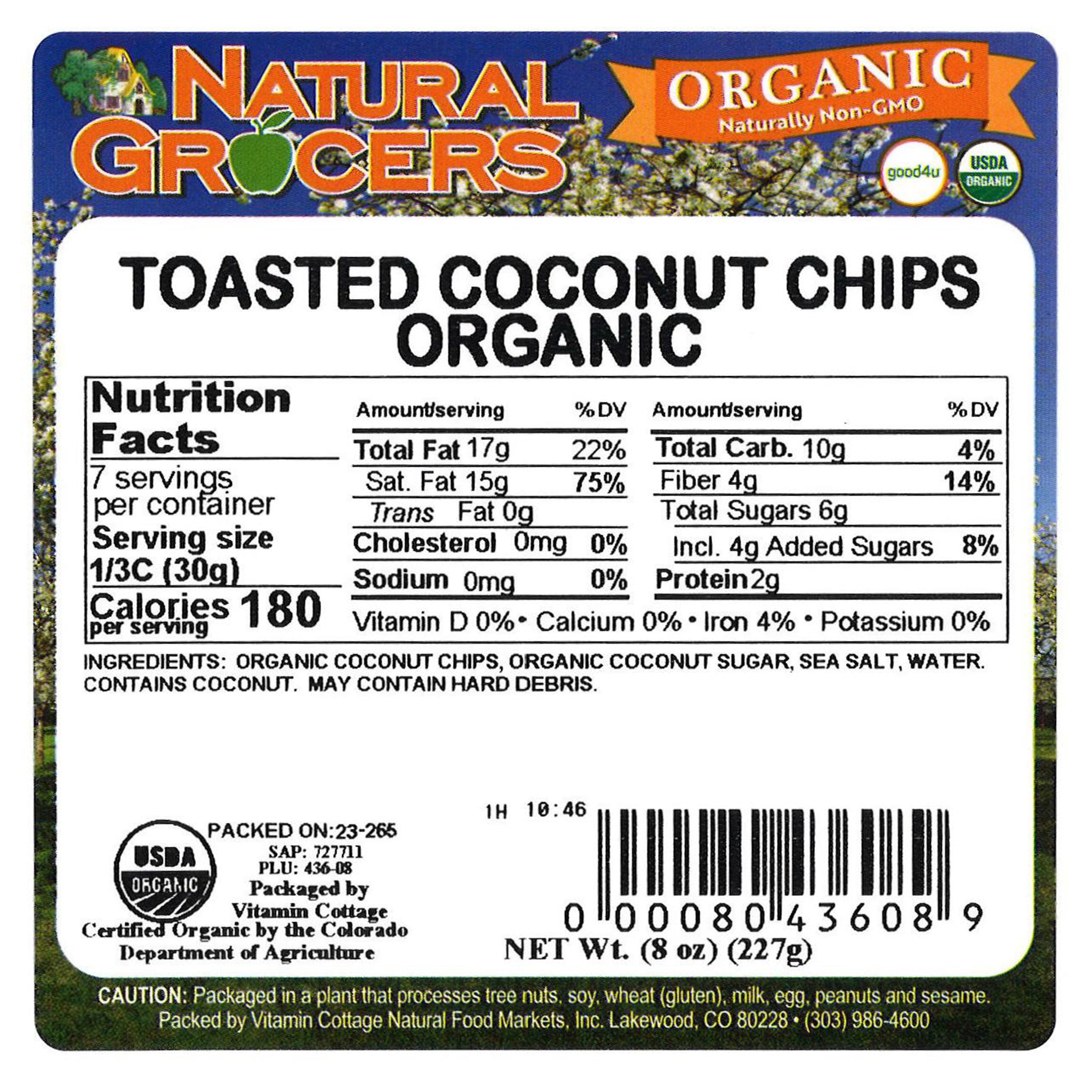 Coconut Toasted Chips Org 8 Oz