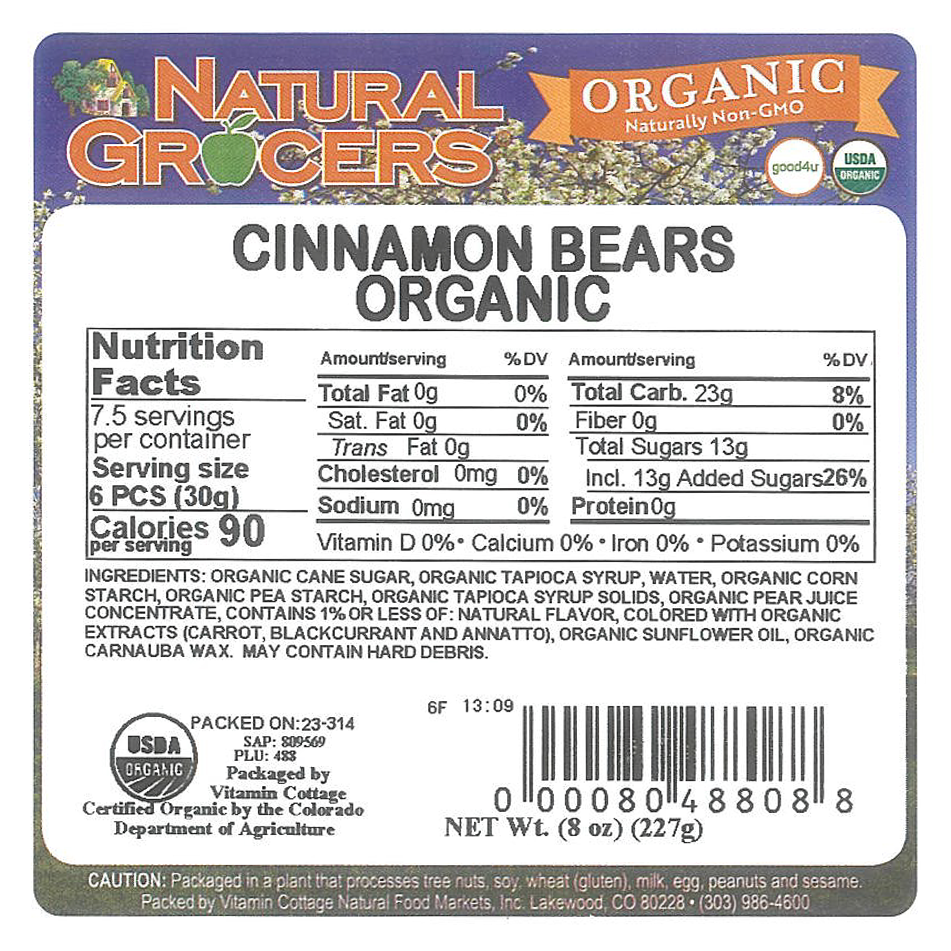 Cinnamon Bears Org 8 Oz