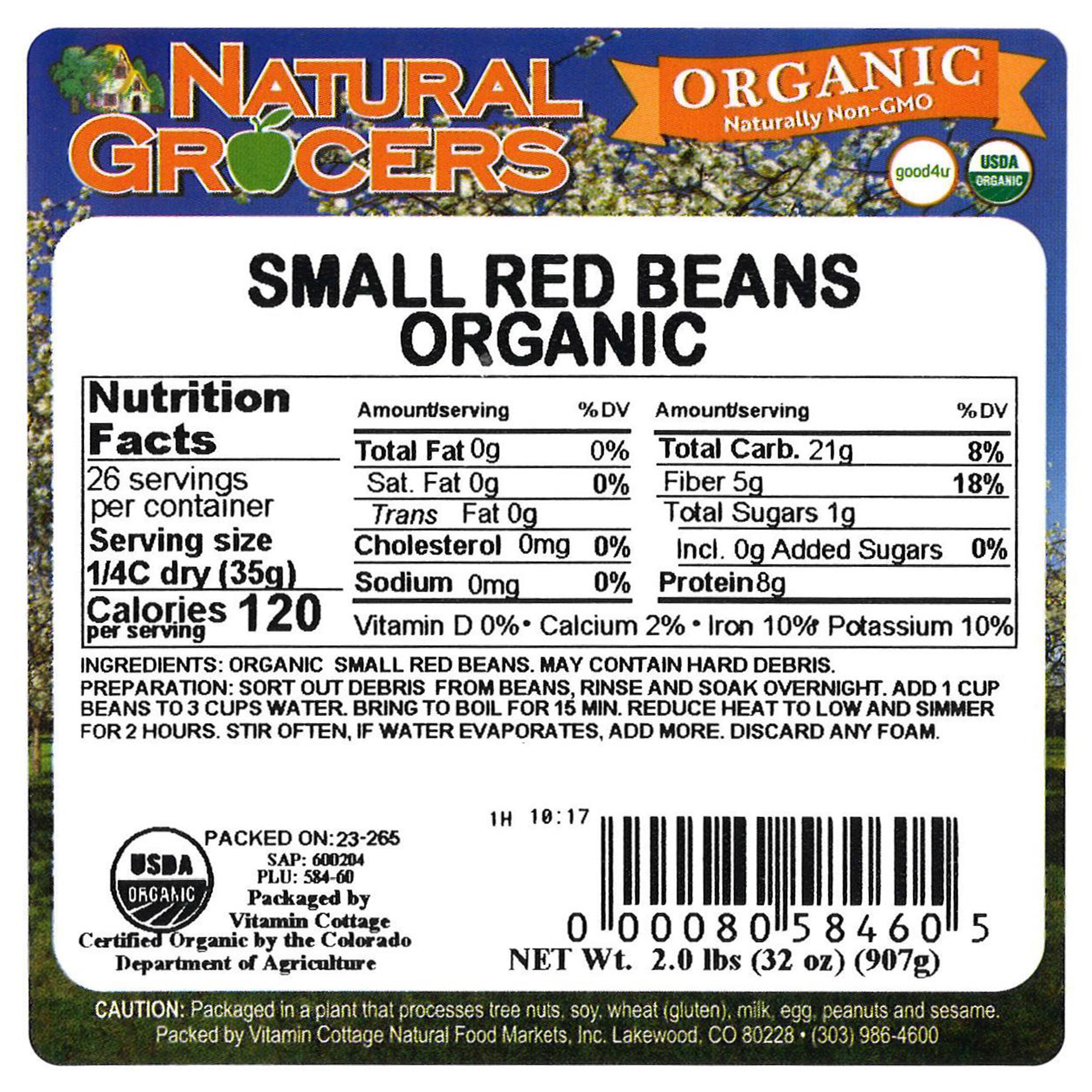 Beans Small Red Org 2 Lb