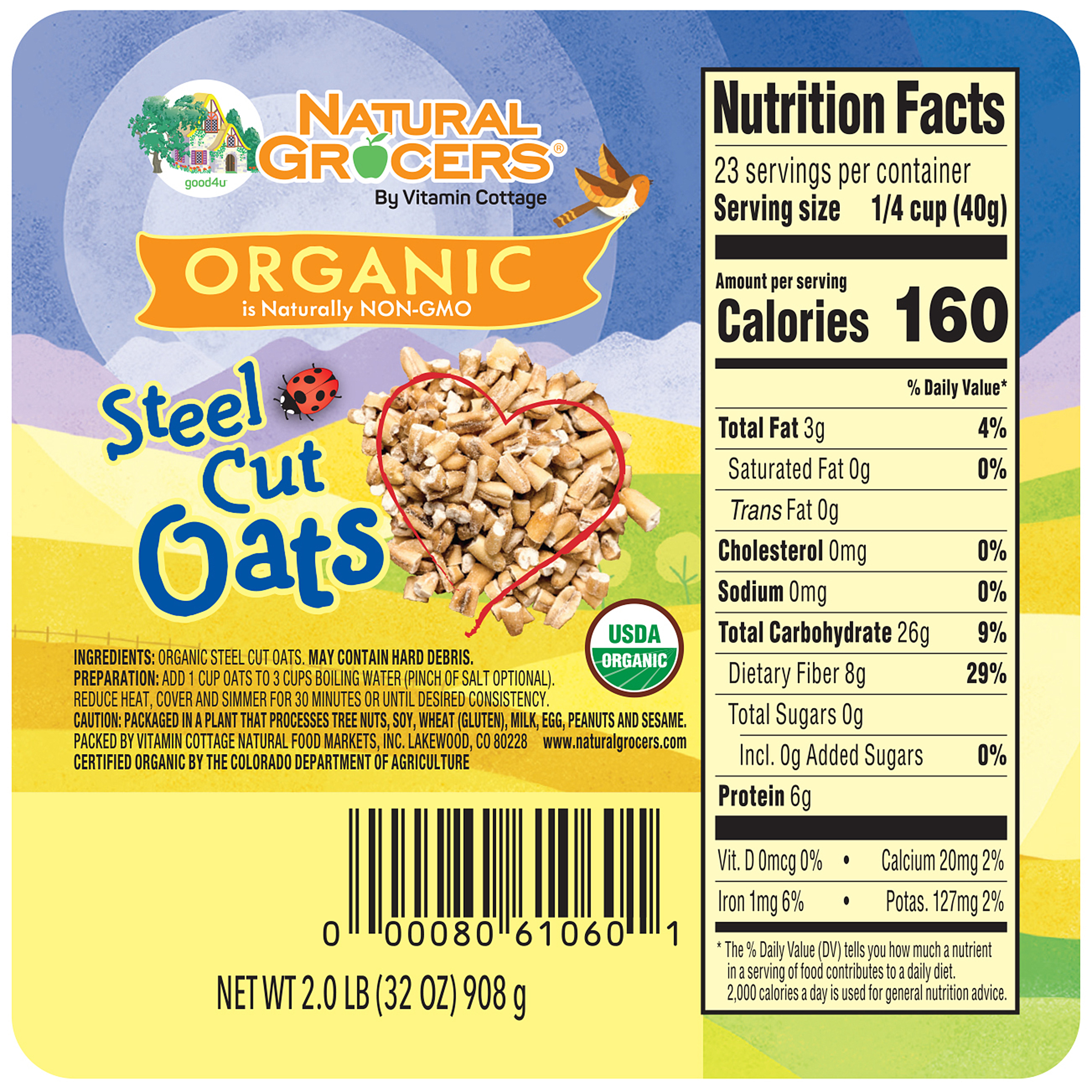 Oats Steel Cut Org 2 Lb