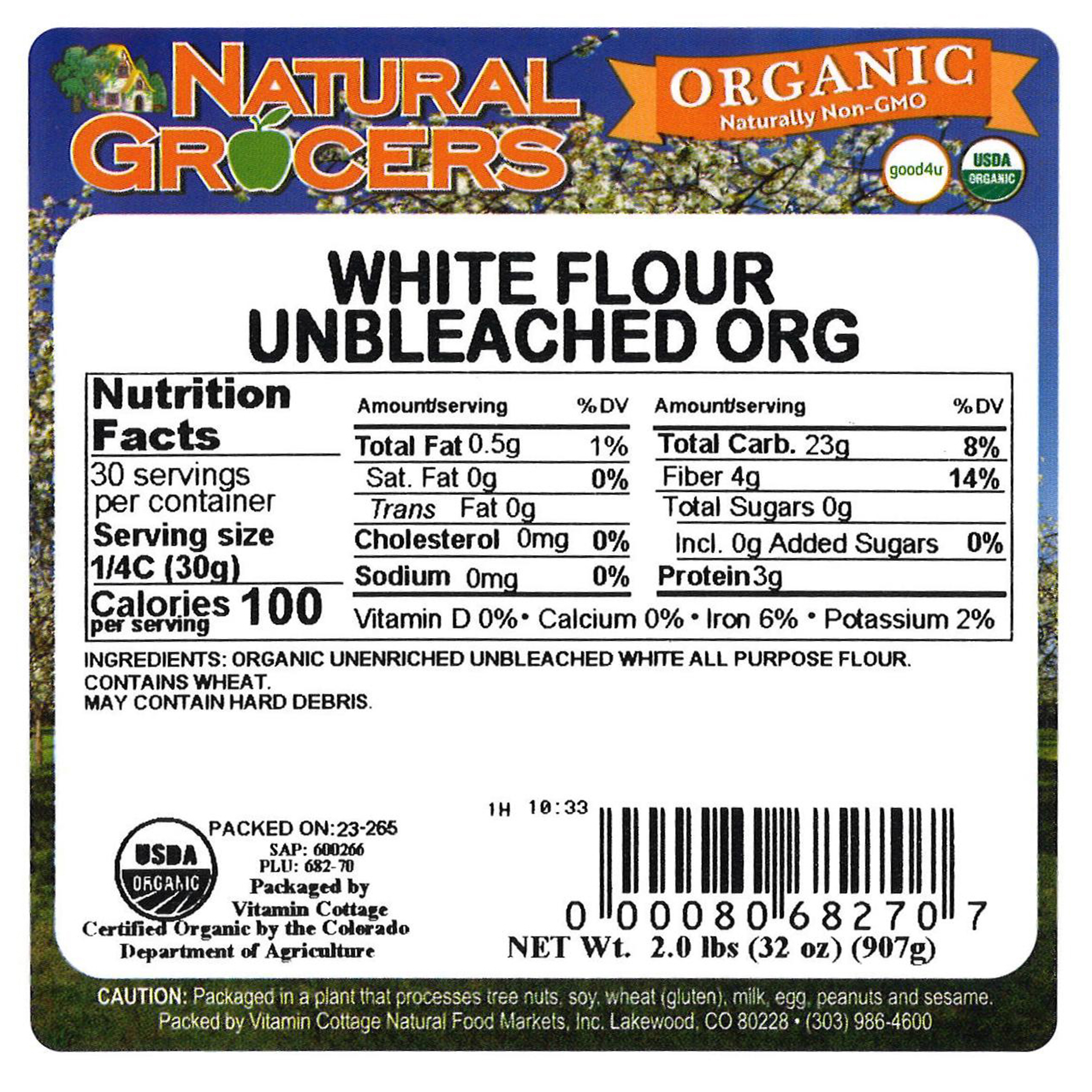 Flour Wht Unblchd Unenrchd 2 Lb