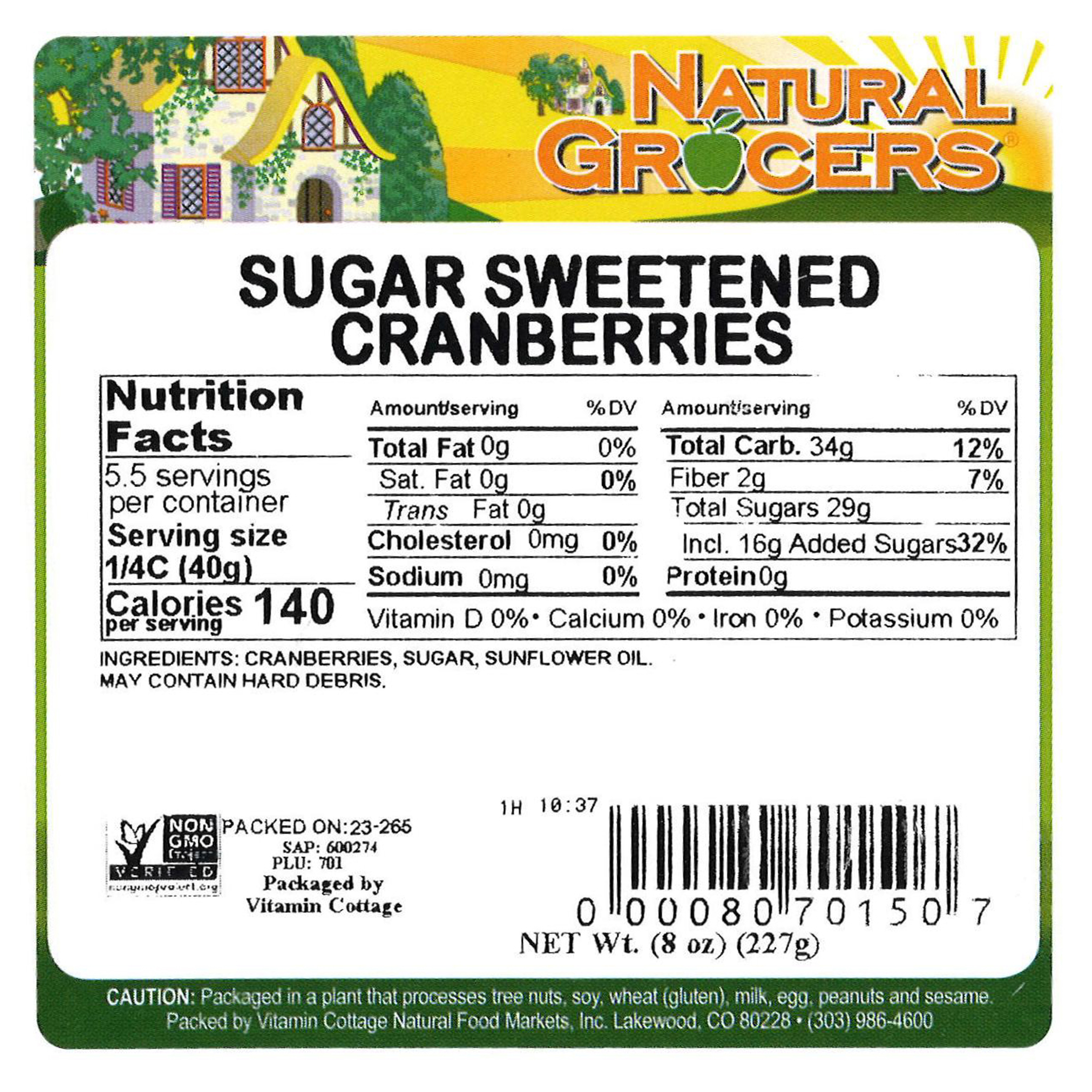Cran Sugar Swtnd Non-gmo 8 Oz