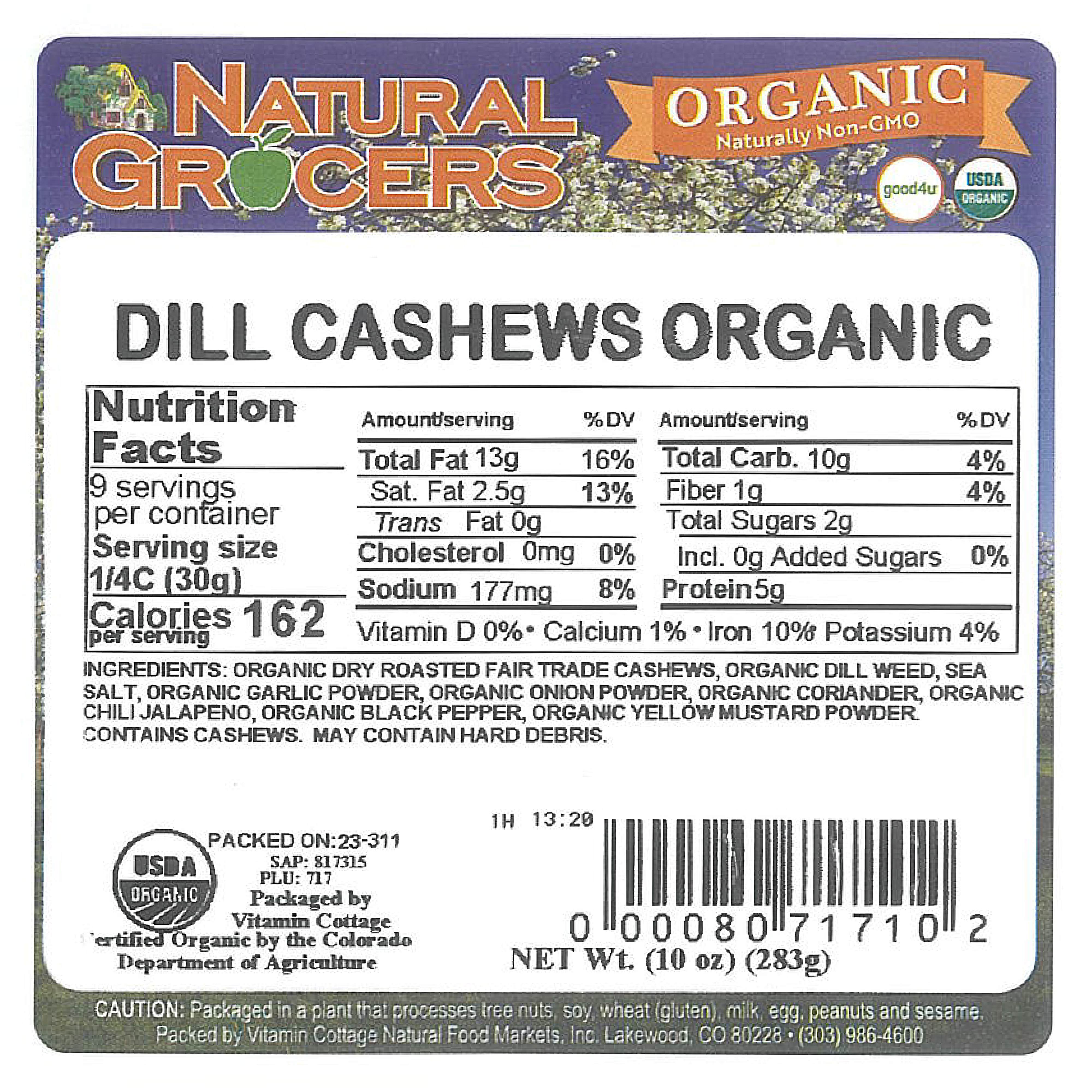 Cashews Dill Org 10 Oz