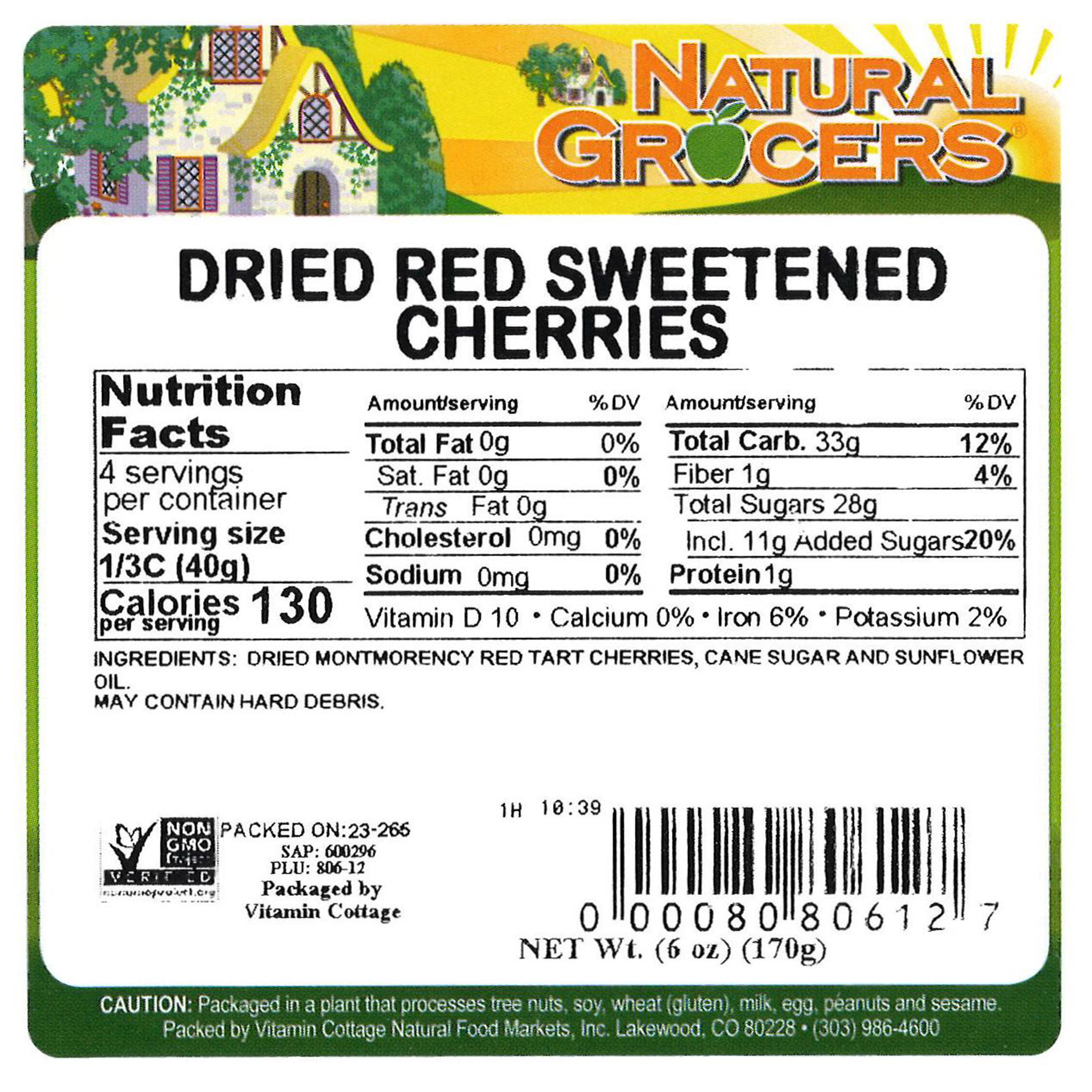 Cherries Red Tart Swtnd 6 Oz