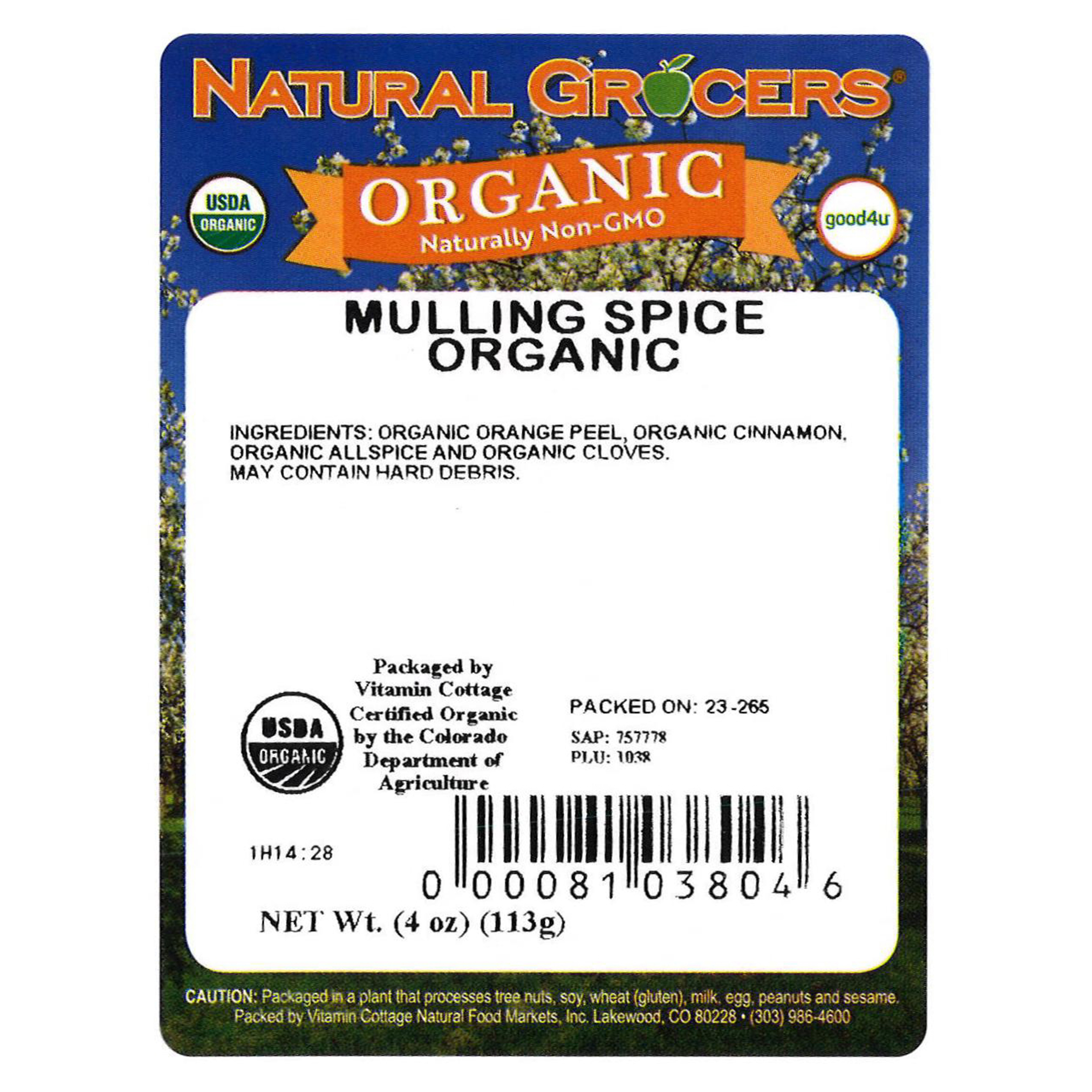 Mulling Spices Org 4 Oz