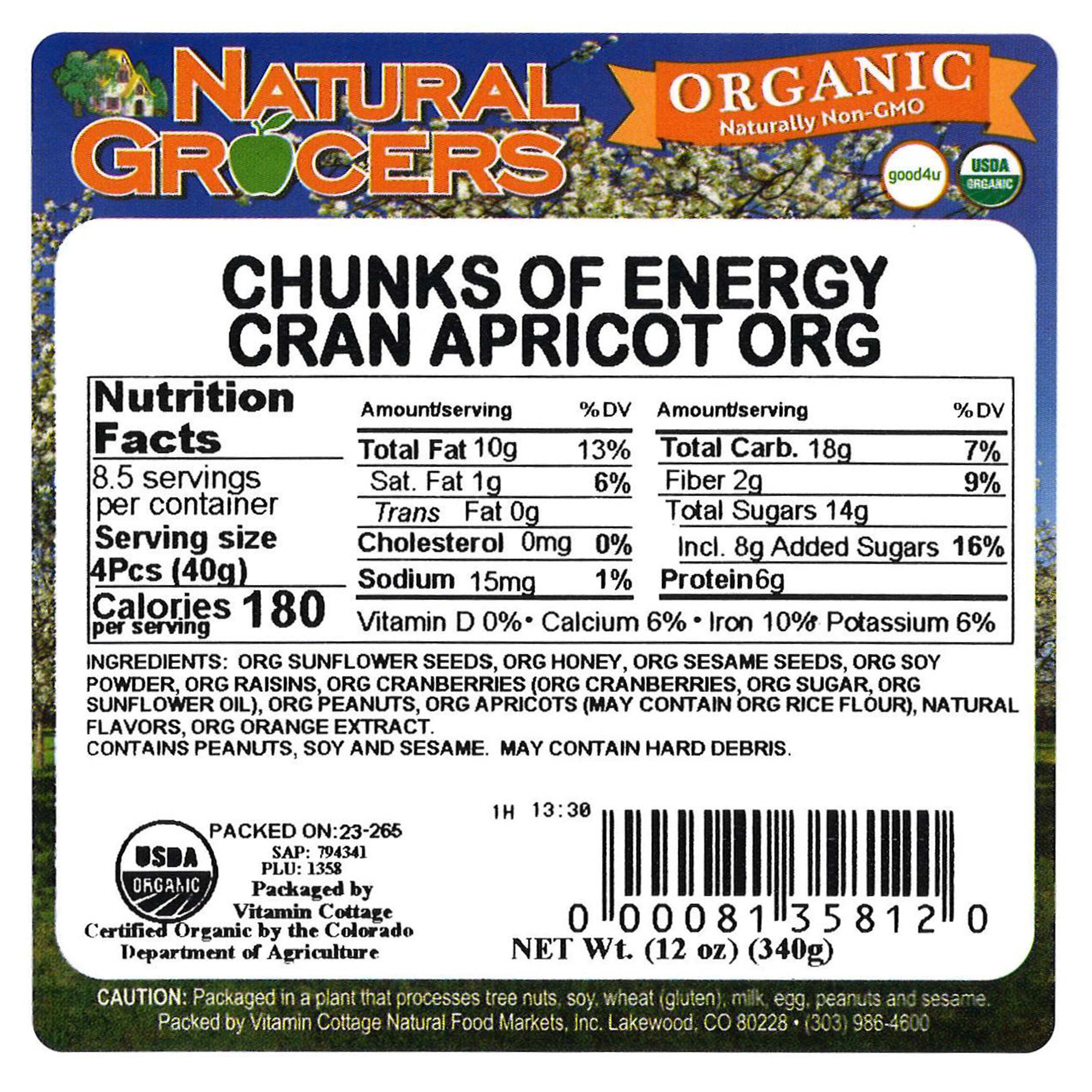 Chnks Enrgy Cran Apricot Org 12 Oz