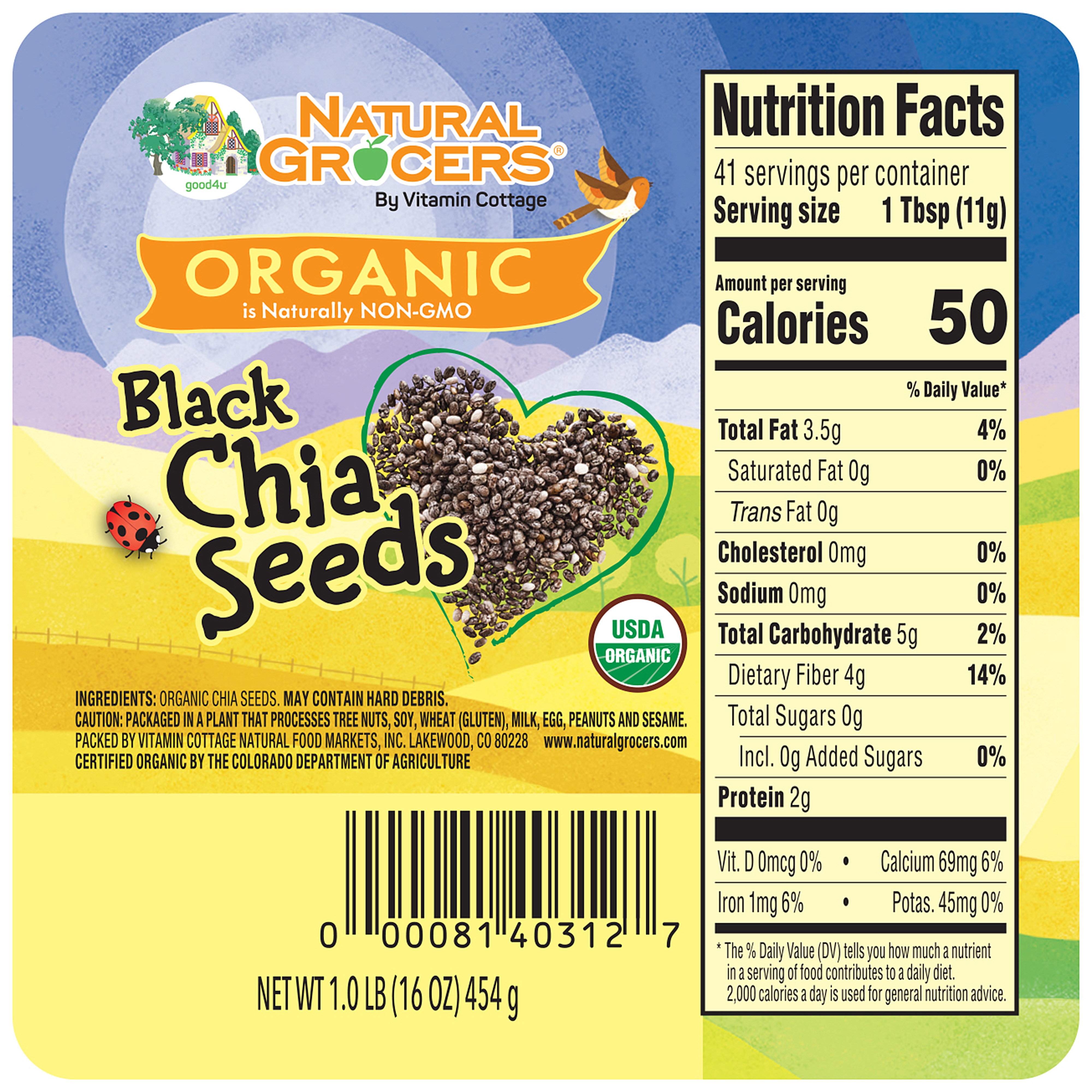 Seeds Chia Org 1 Lb