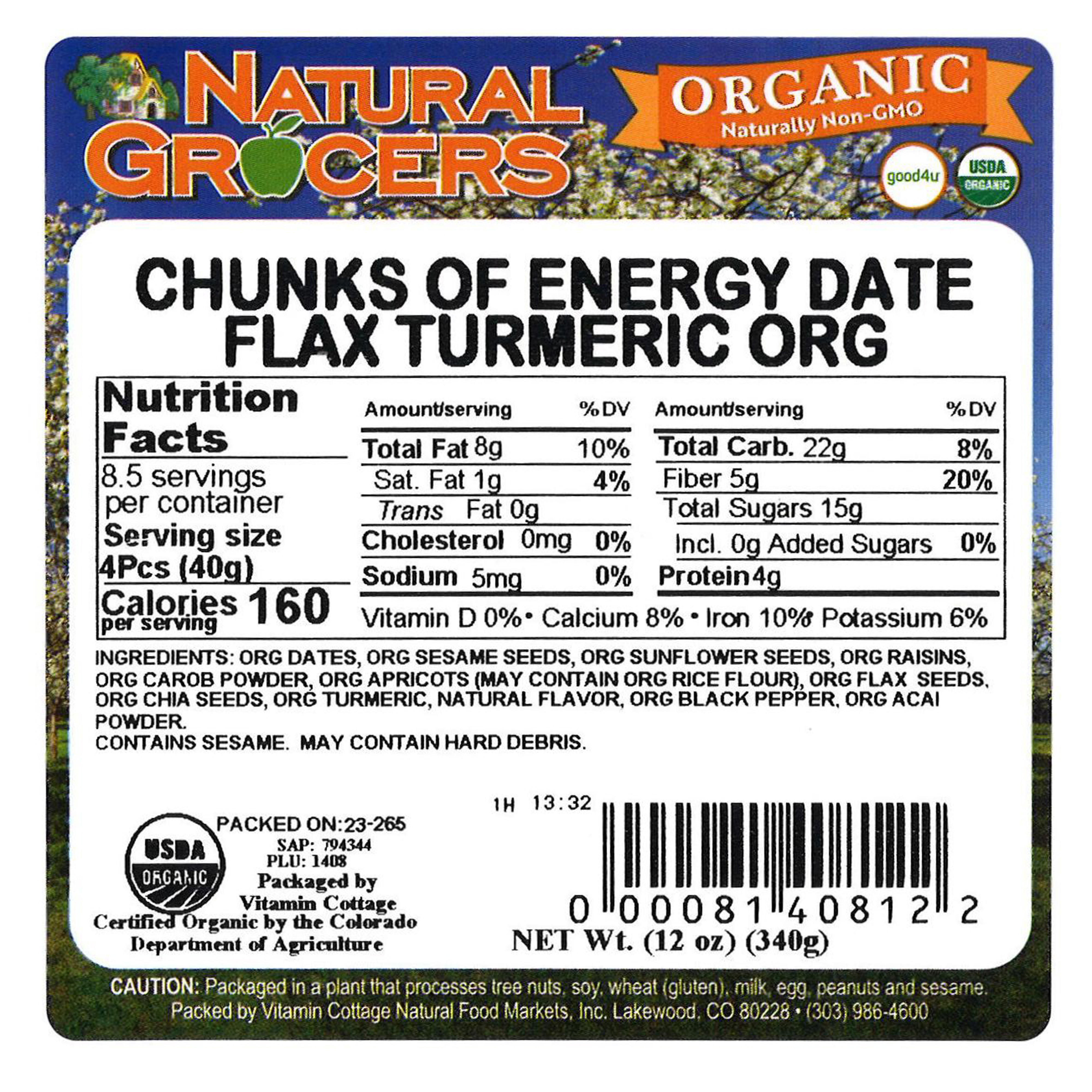 Chks Date Flax Turmeric Org 12 Oz
