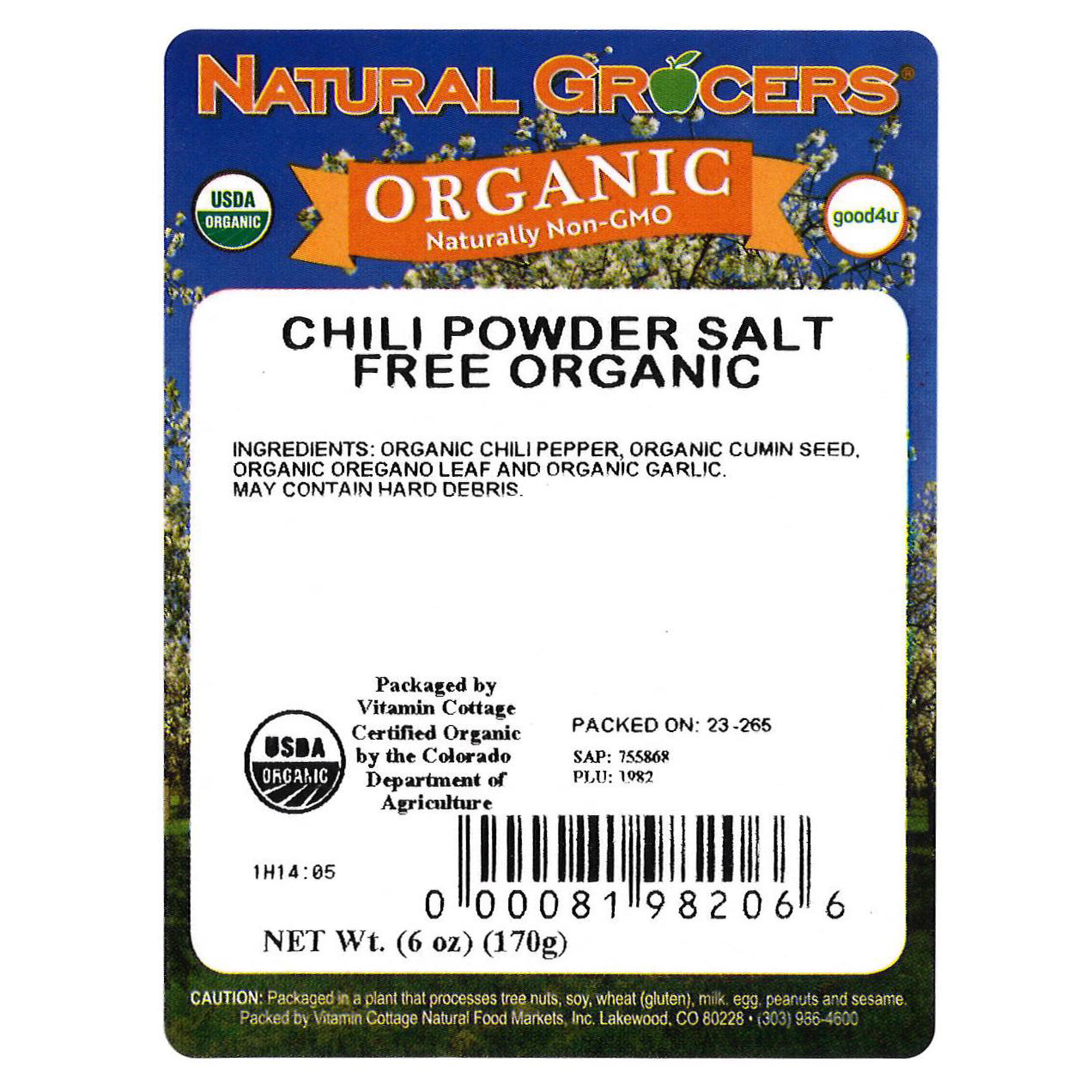 Chili Pwd Blend Sf Mild Org 6 Oz