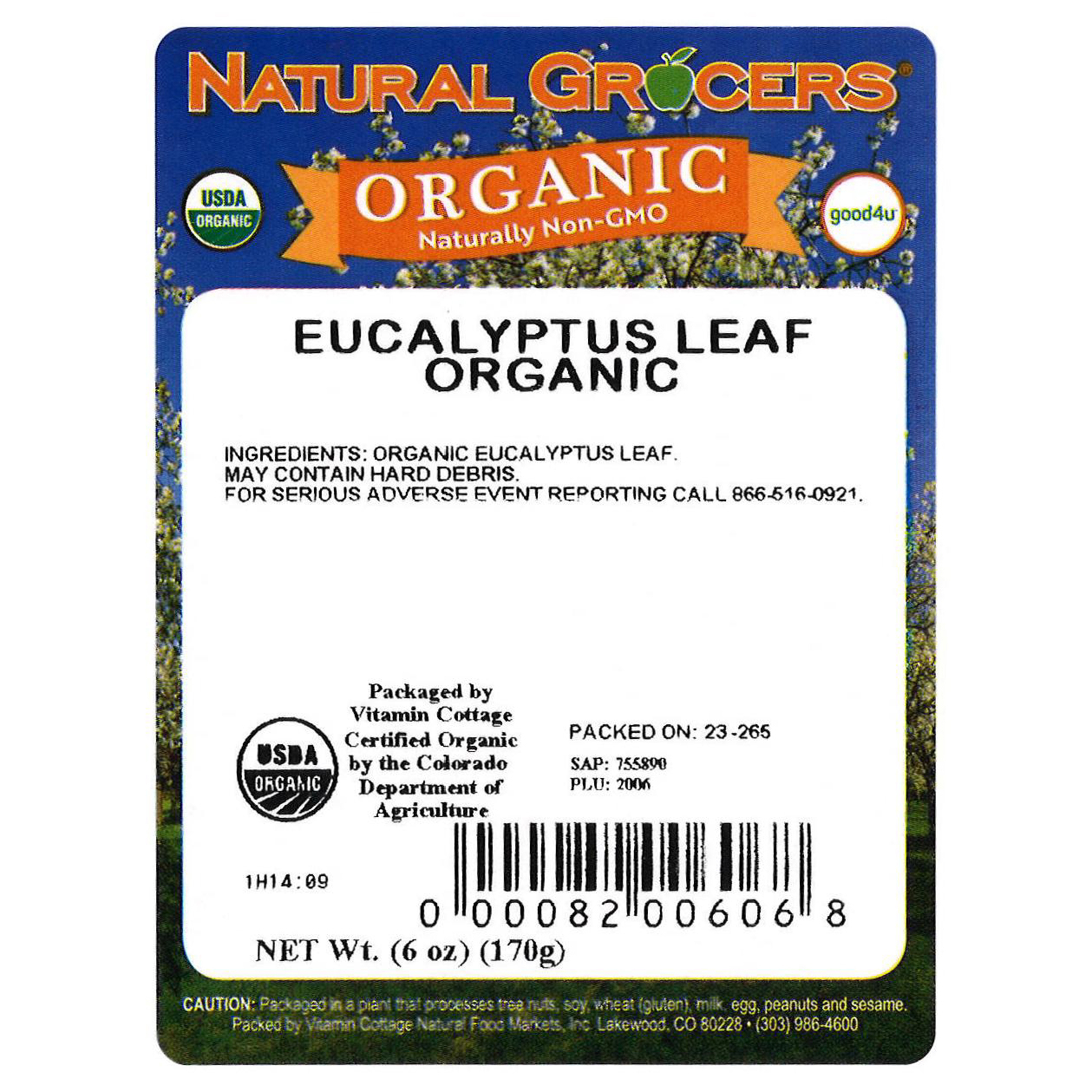 Eucalyptus Leaf C/s  Org 6 Oz