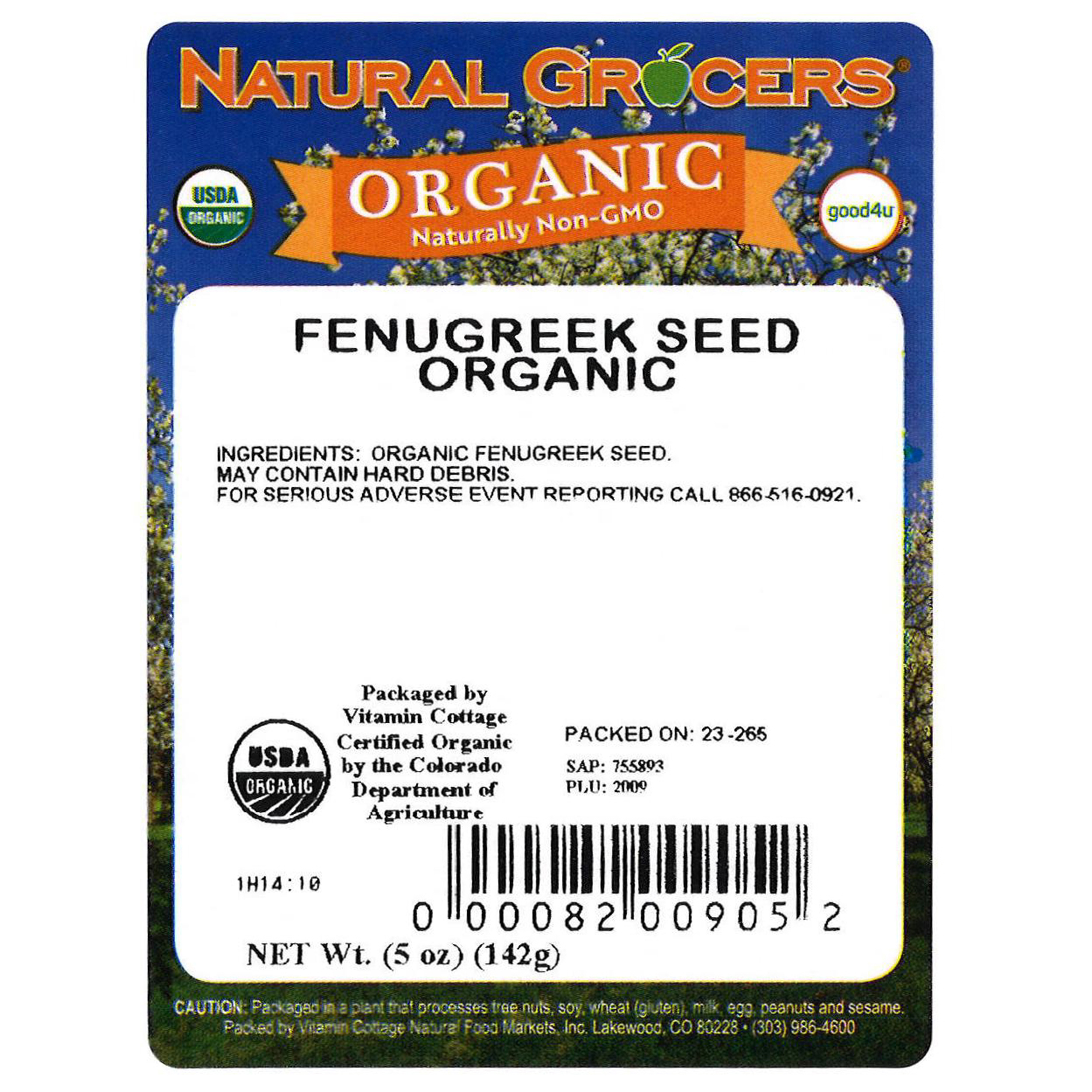 Fenugreek Seed Org 5 Oz