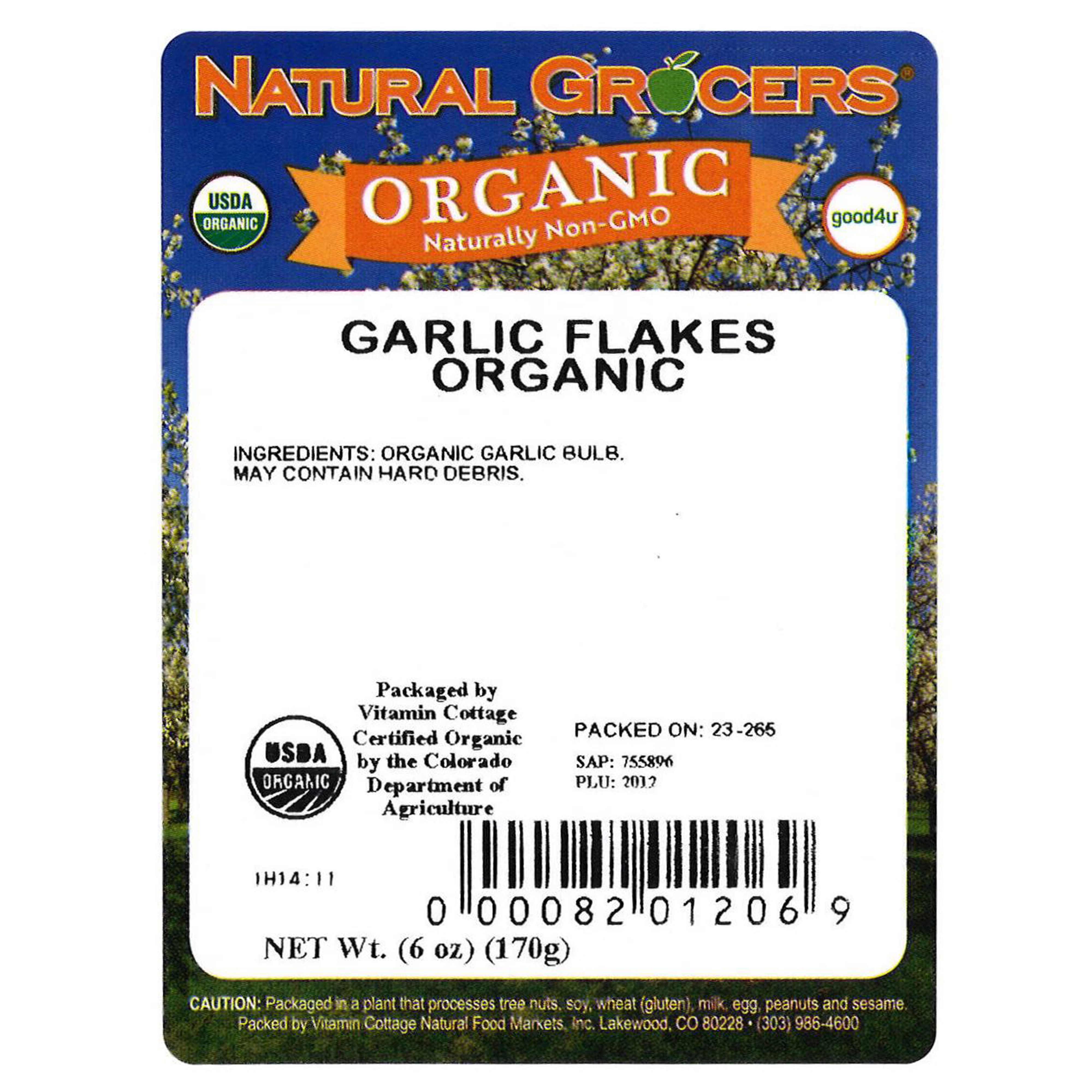 Garlic Flakes Org 6 Oz