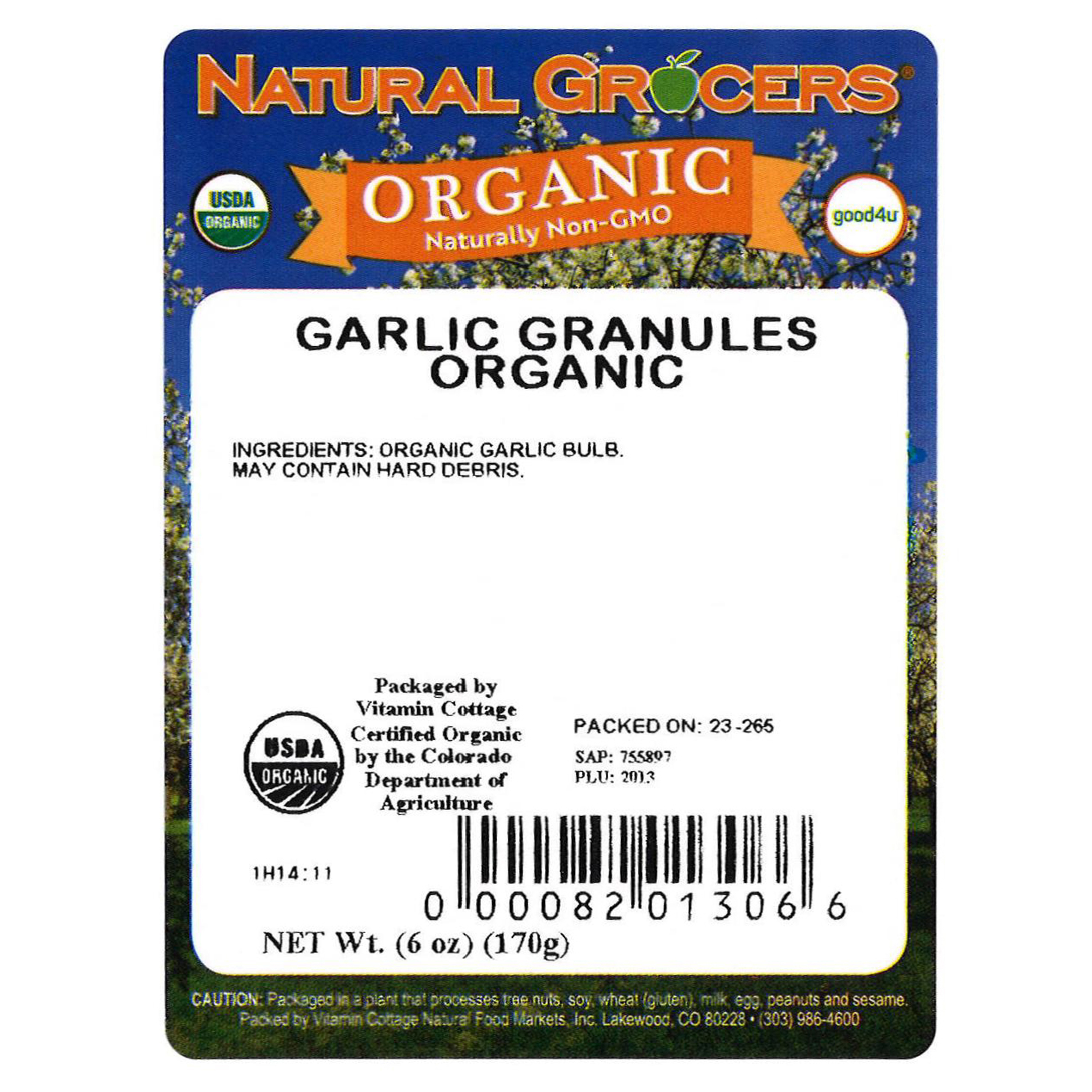 Garlic Granules Org 6 Oz