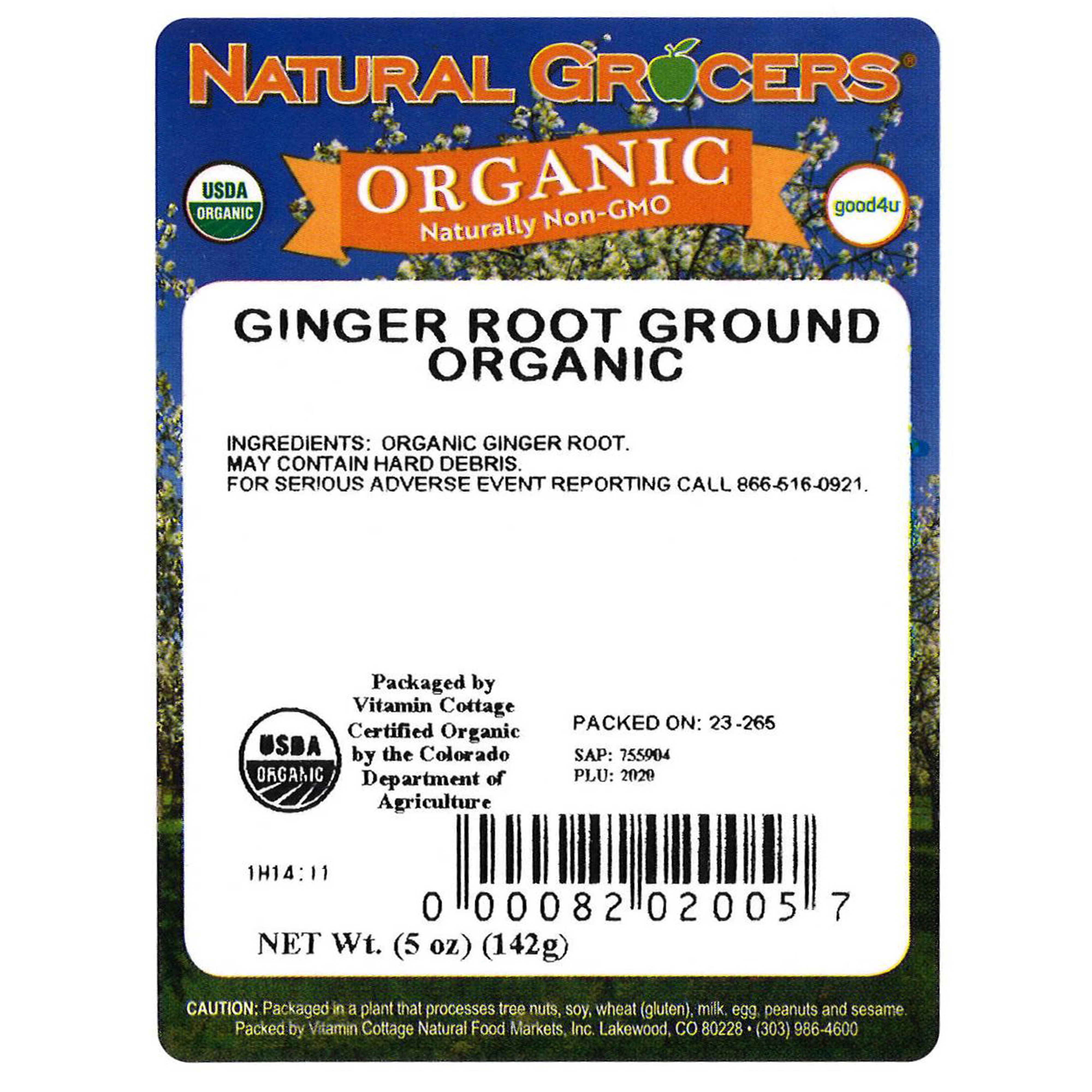Ginger Root Ground Org 5 Oz