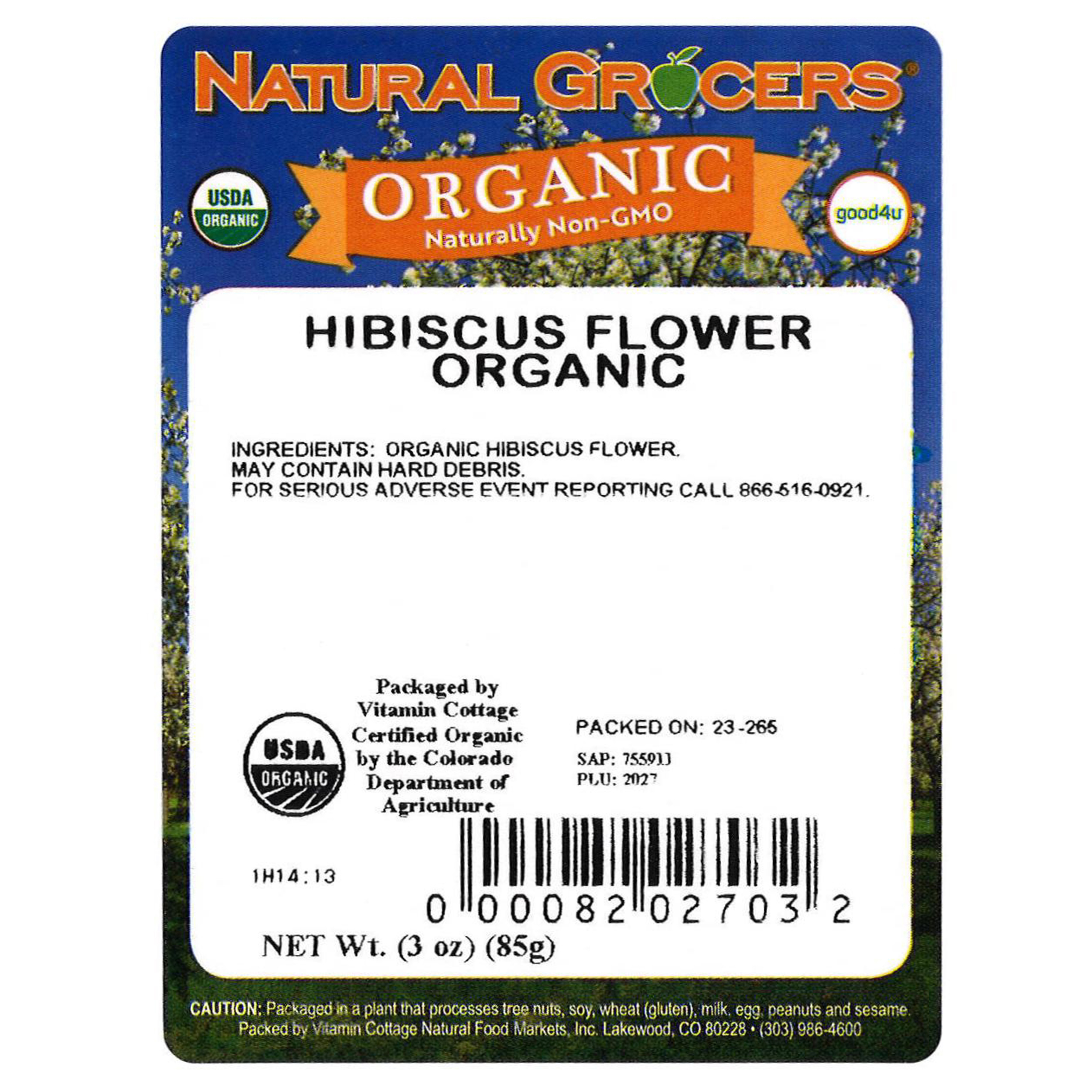 Hibiscus Flowers C/s Org 3 Oz