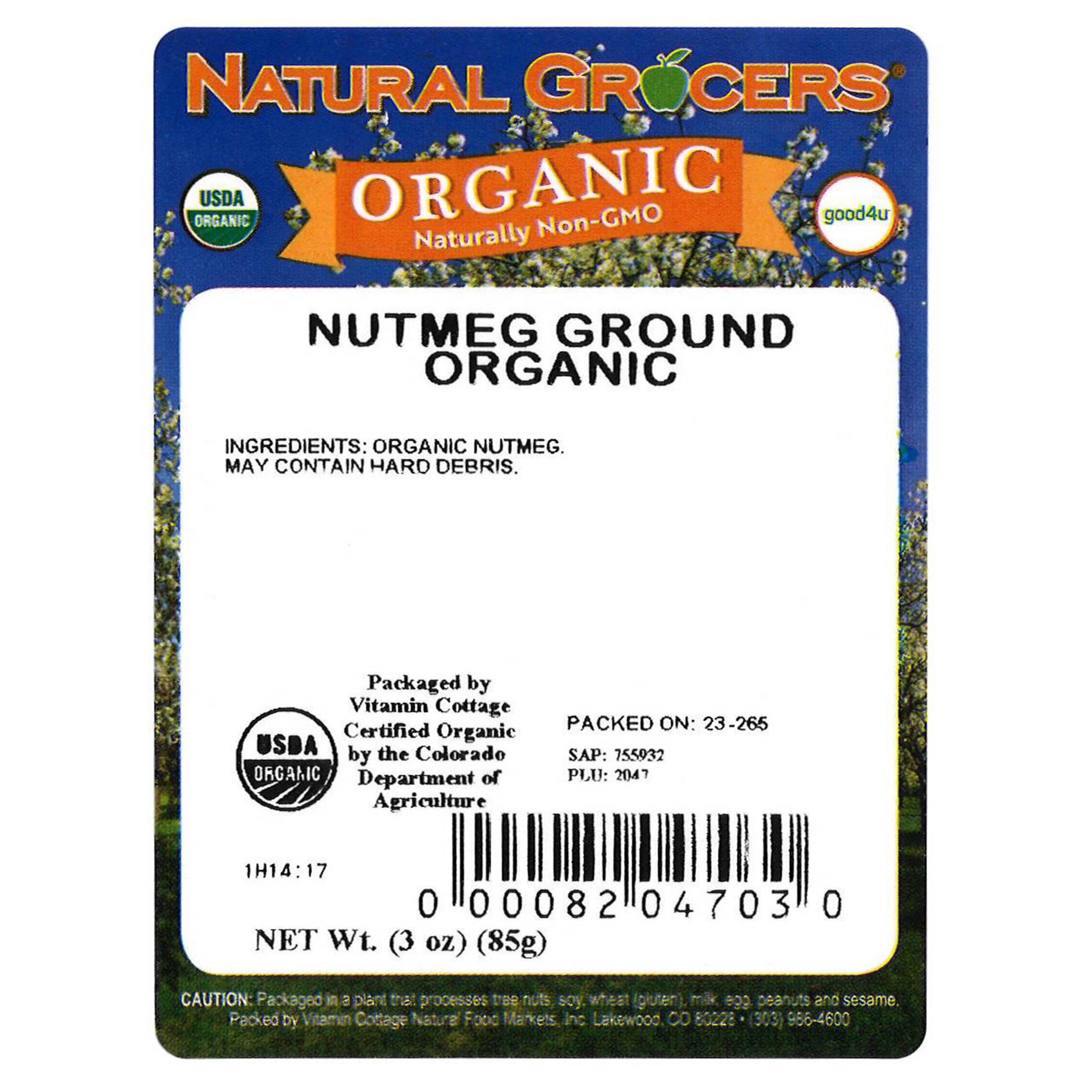 Nutmeg Ground Org 3 Oz