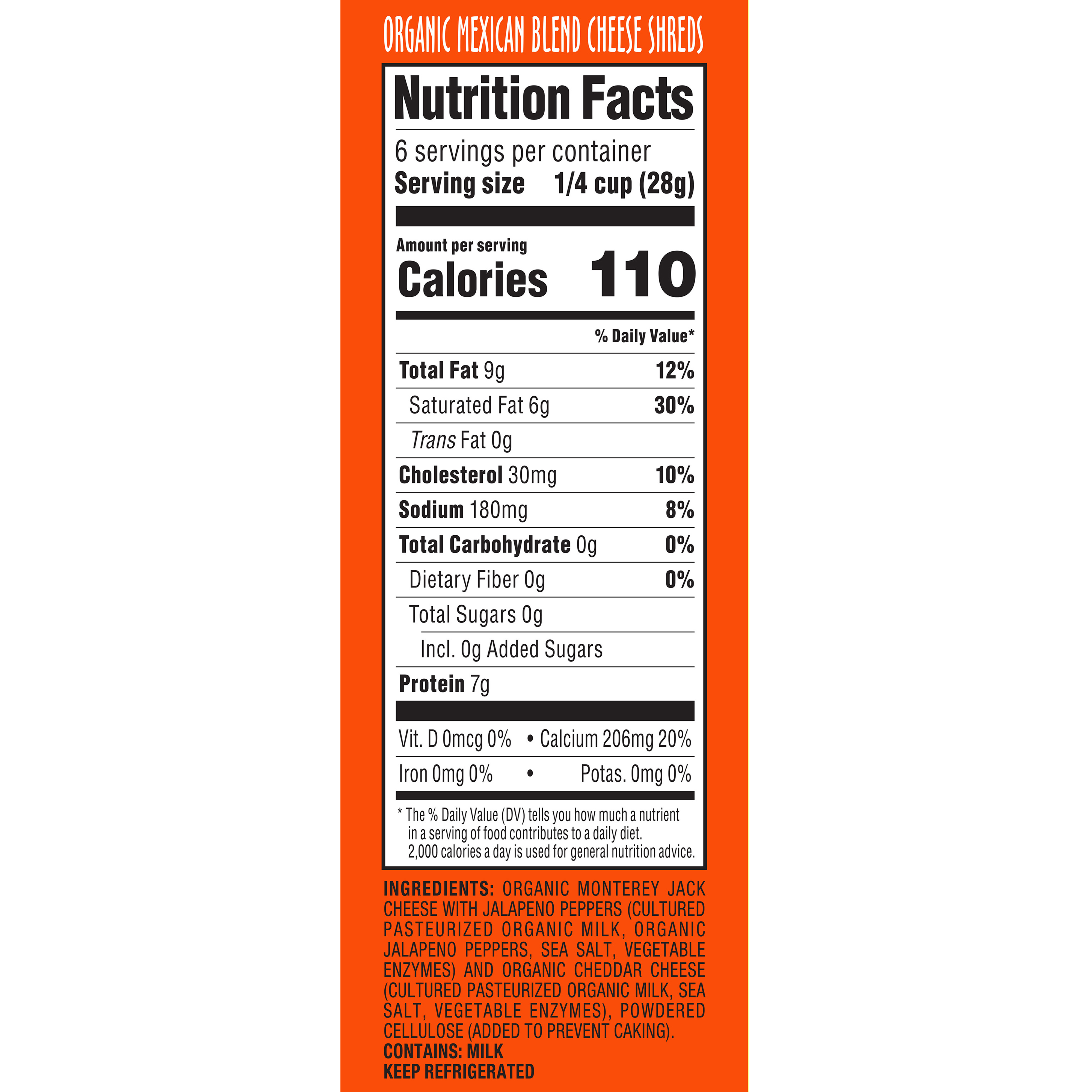 Org Cheese Mexi Blnd Shred 6 Oz