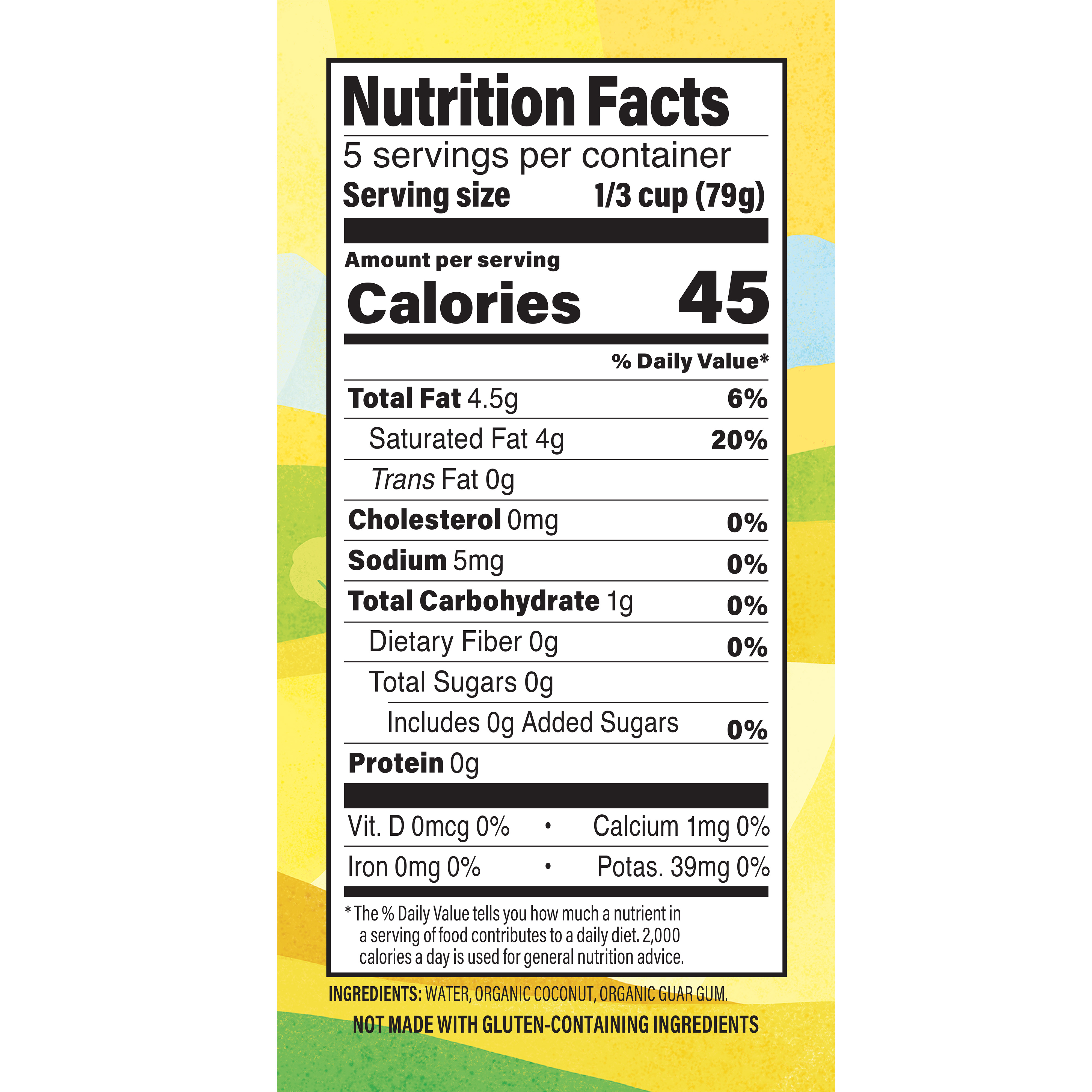 Natural Grocers® Brand Coconut Milk Lite Organic 13.5 Oz - Nutritional Facts