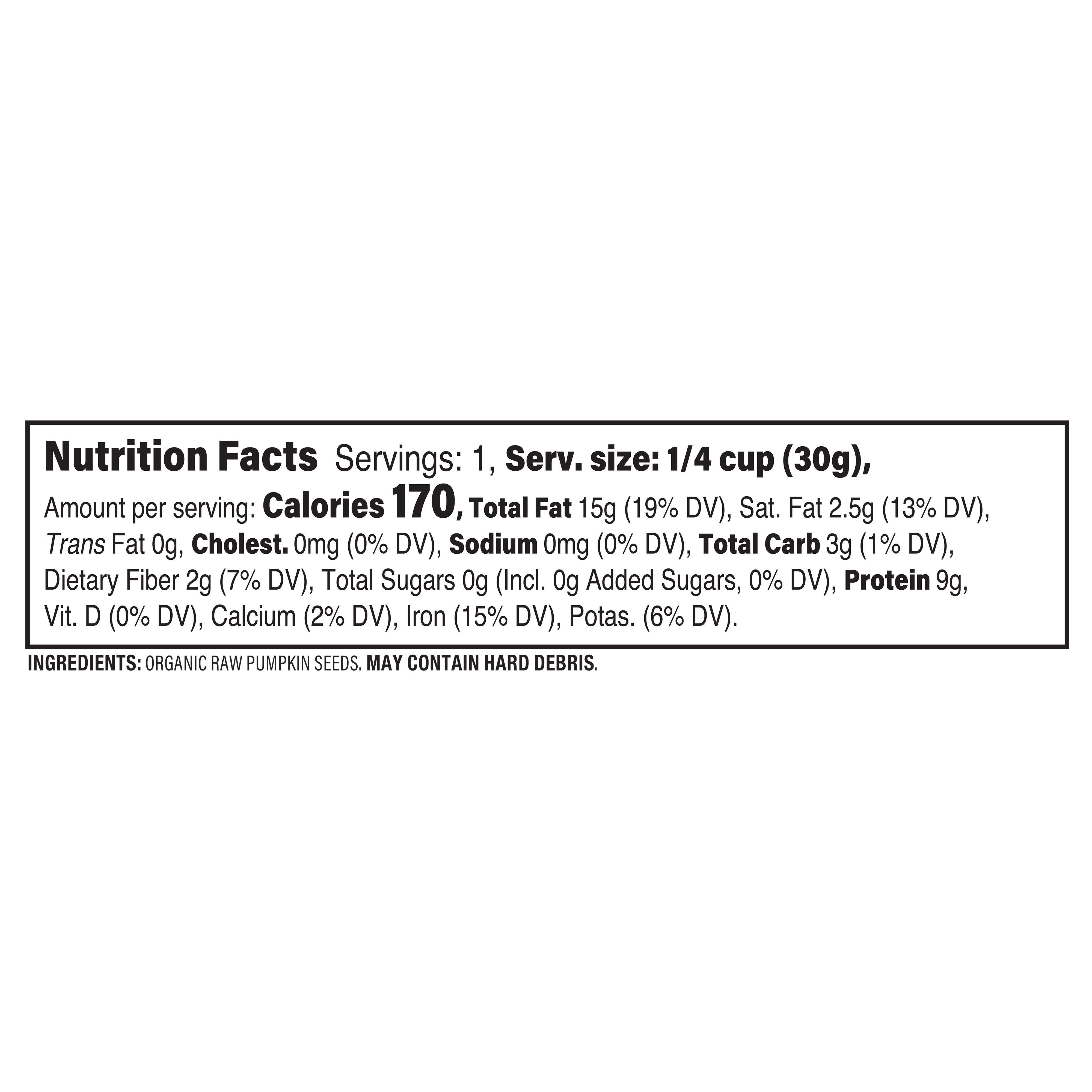 Seeds Pumpkin Org 1.5 Oz