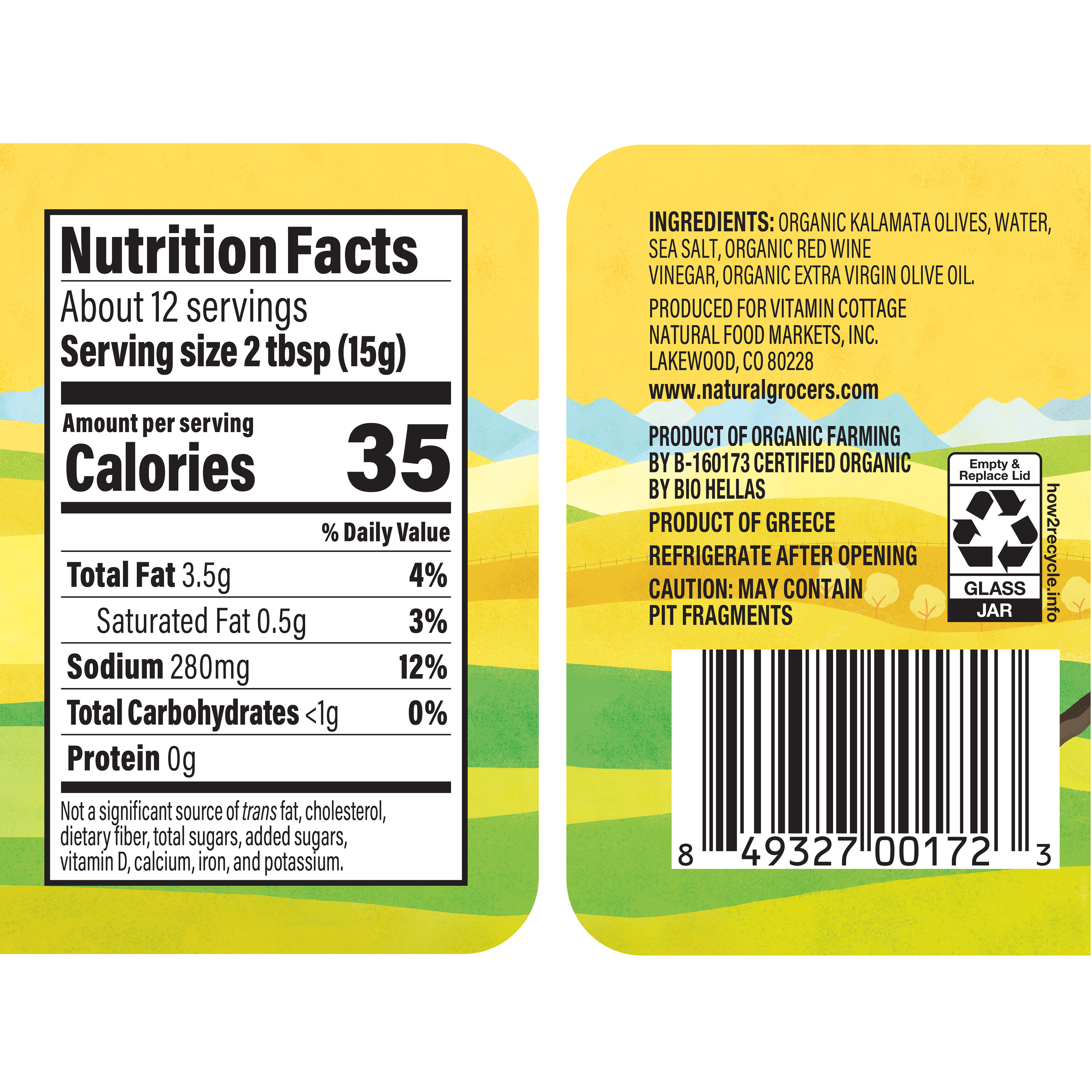 Olives Jar Slcd Klmta Org 6.3 Oz