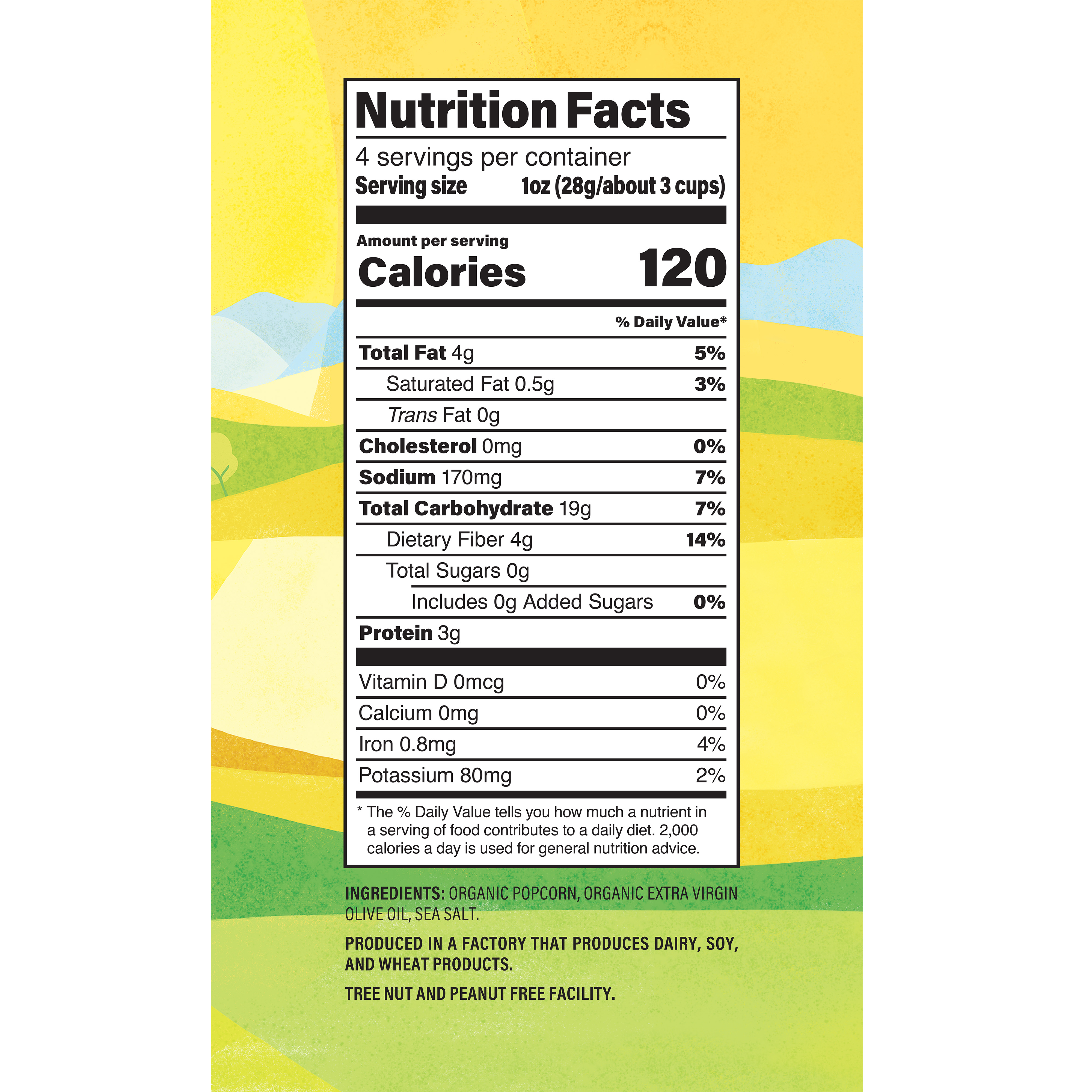 Popcorn Rte Olv Oil Org 4 Oz