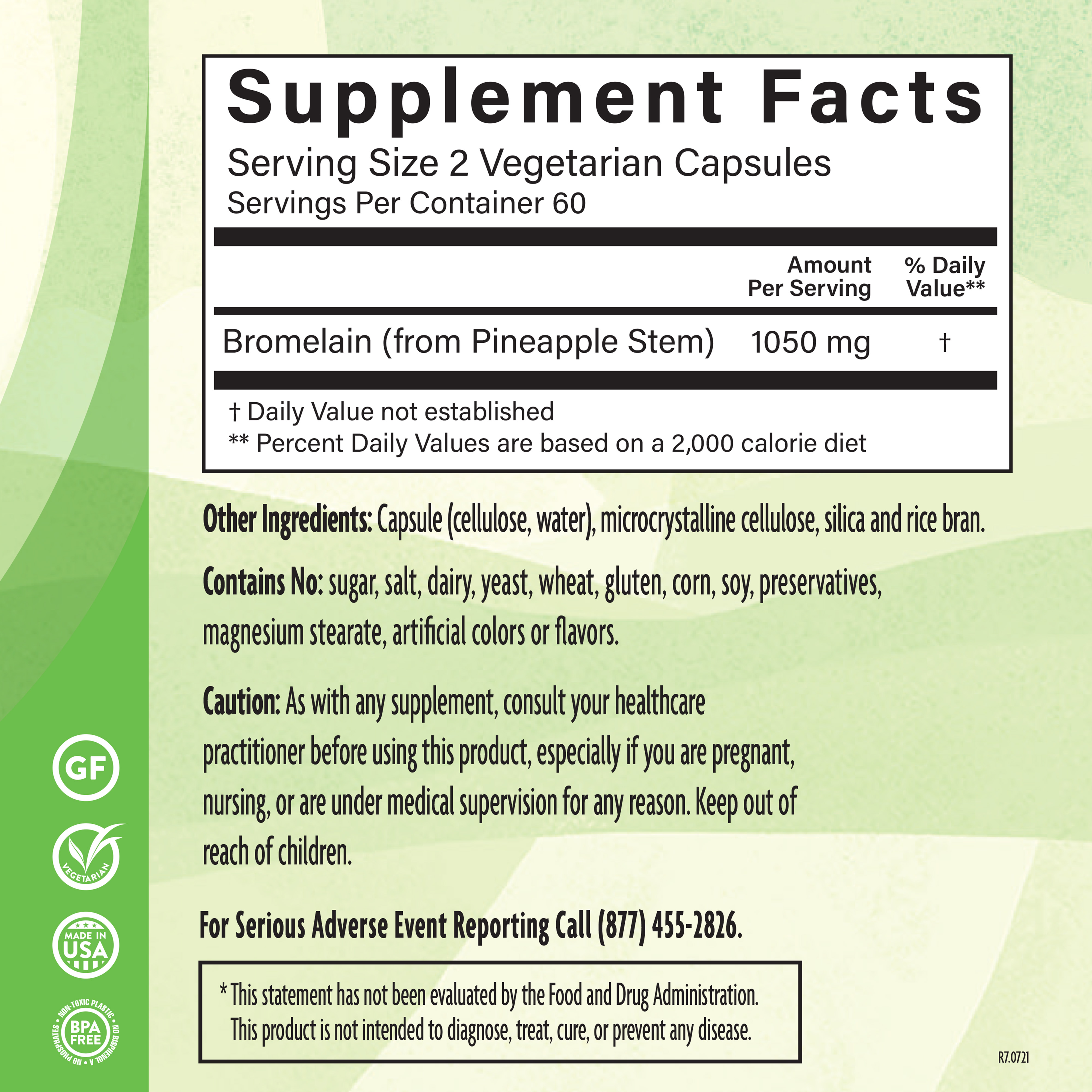 Bromelain 525 Mg 90 Veg Supplement Facts