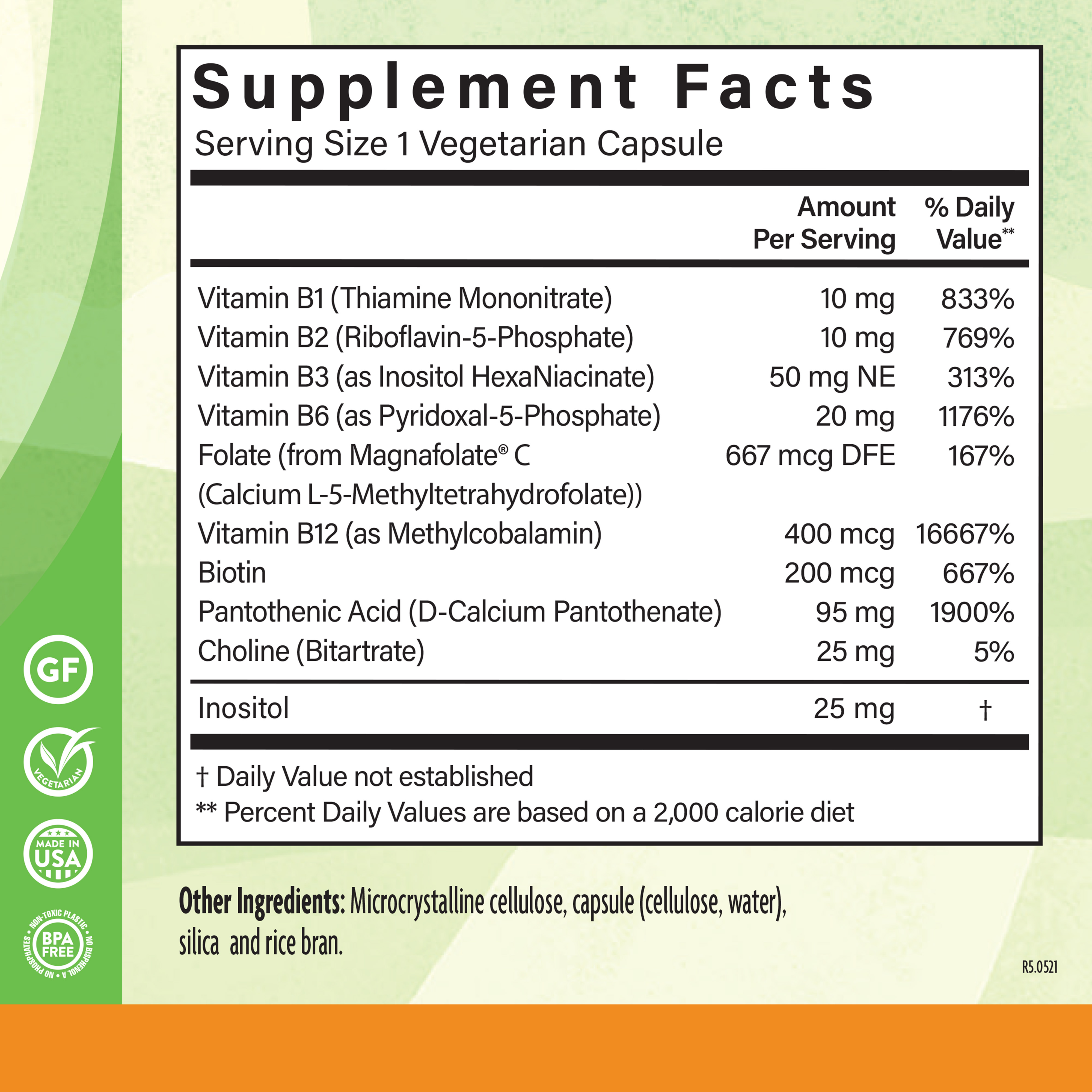 Coenzyme B Complex 120 Veg Supplement Facts