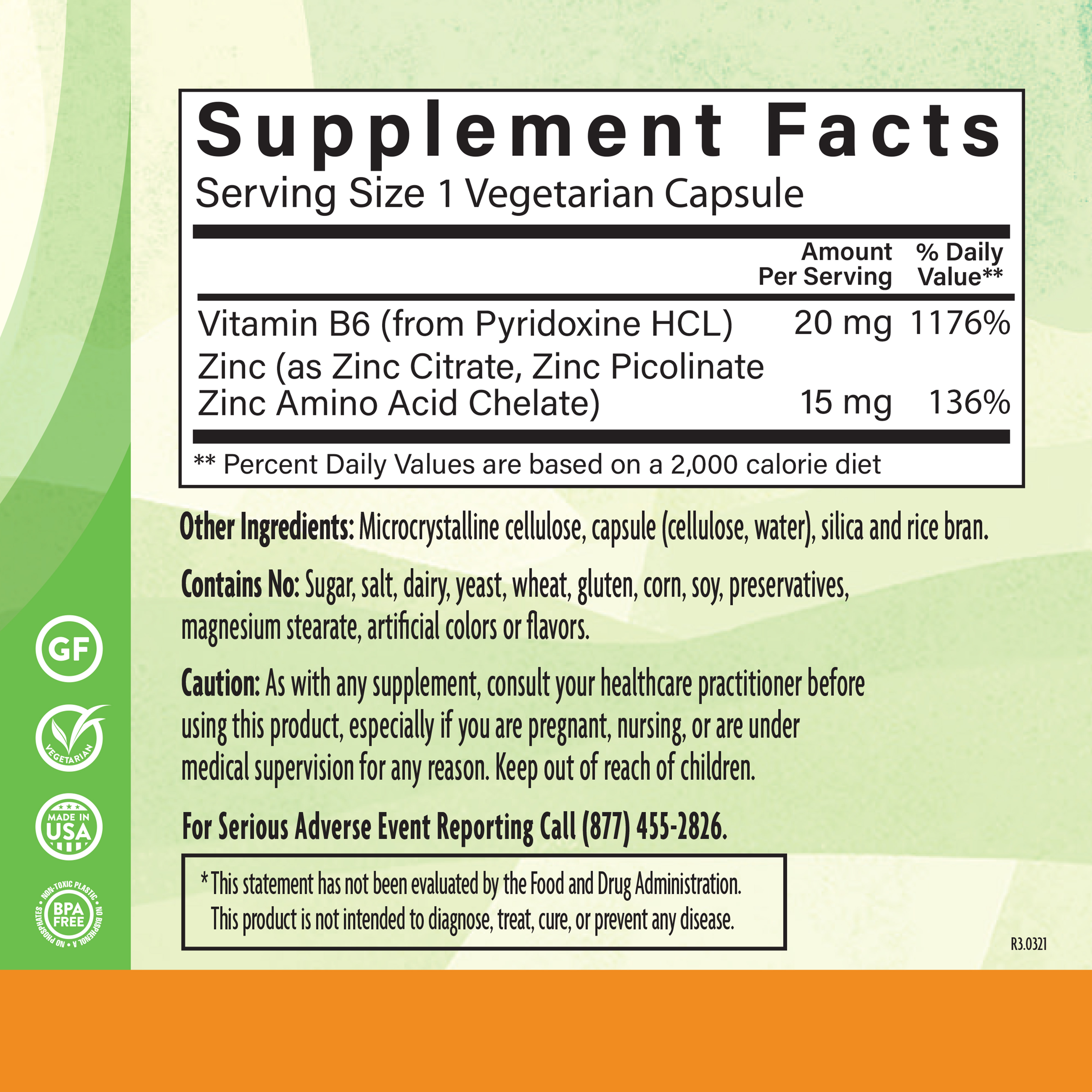 BioZinc 15 mg Supplement Facts