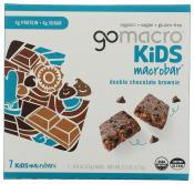 Organic Gluten-free Vegan Double Chocolate Brownie Kids Protein Macrobars 6.3 Oz