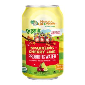 Organic Cherry Lime Sparkling Probiotic Water 12 Oz