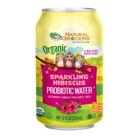 Organic Hibiscus Sparkling Probiotic Water 12 Oz