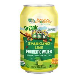 Organic Lime Sparkling Probiotic Water 12 Oz