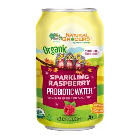 Organic Raspberry Sparkling Probiotic Water 12 Oz
