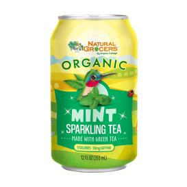 Natural Grocers Brand Organic Sparkling Mint Green Tea (No Sugar Added) 12 OZ