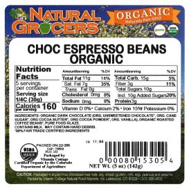 Choco Espresso Beans Org 5 Oz