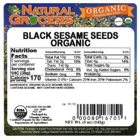 Seeds Sesame Black Org 5 Oz