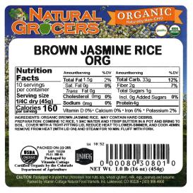 Rice Jasmine Brown Org 1 Lb
