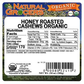 Cashews Honey Rstd Org 10 Oz