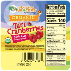 Cranberries Aj Swtnd Org 8 Oz